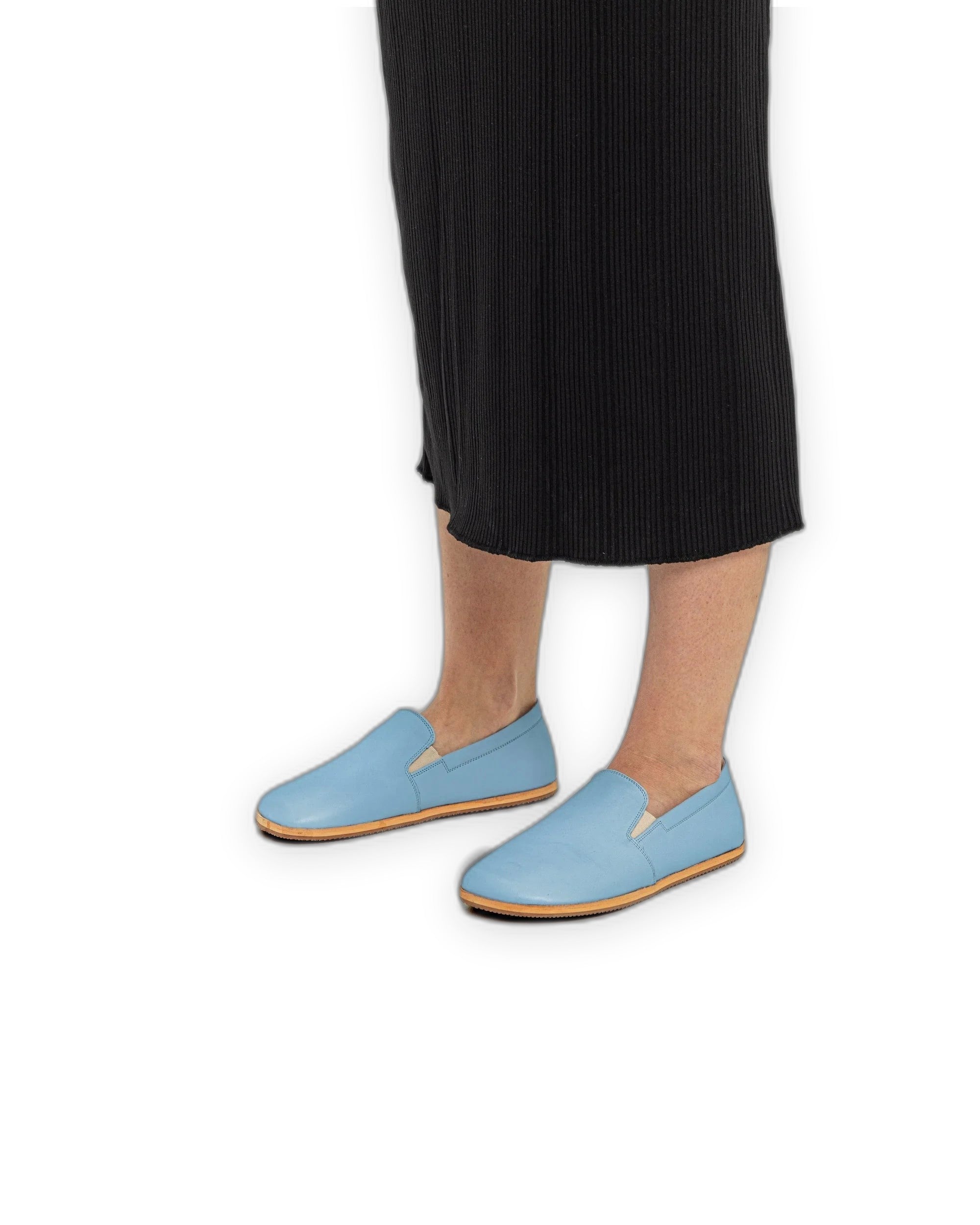 Pair Baby Blue Barefoot Shoes - Barefoot Wide Toe Calf Leather | Bespoky