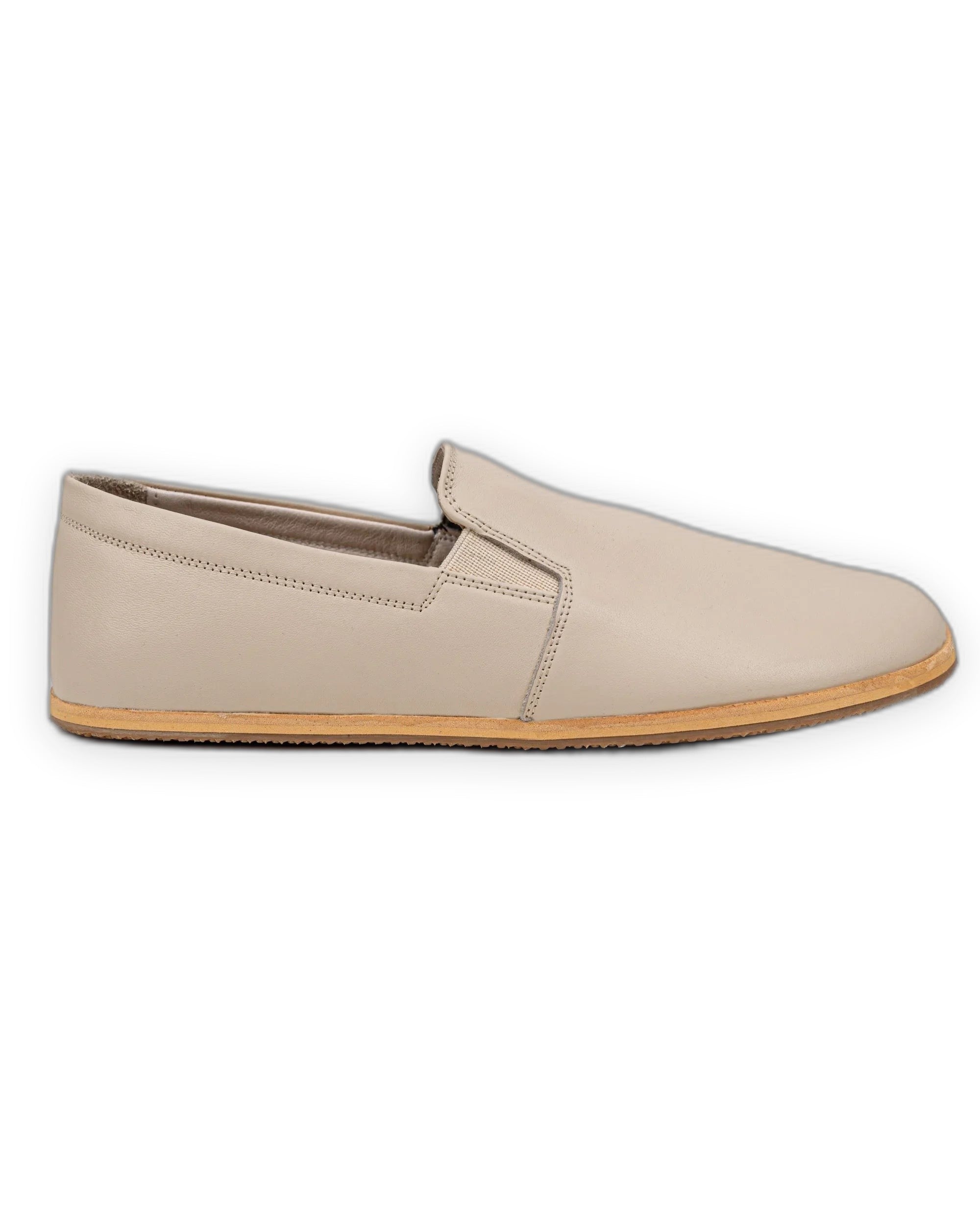 Side view Beige Barefoot Shoes - Calf Leather Zero Drop | Bespoky