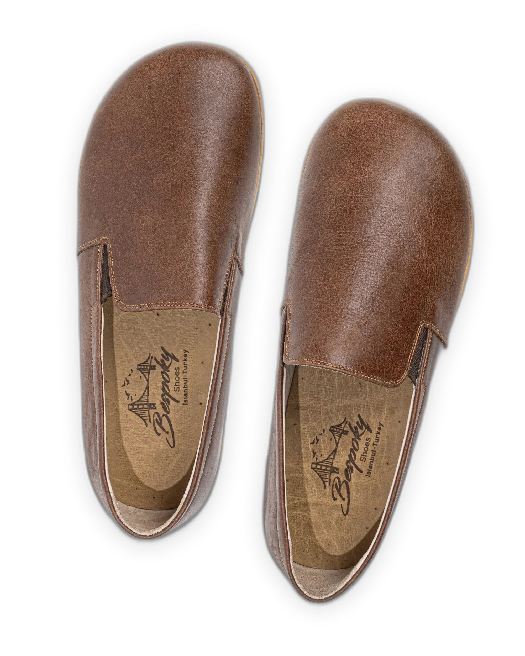 Side view Brown Barefoot Shoes - Calf Leather Zero Drop | Bespoky