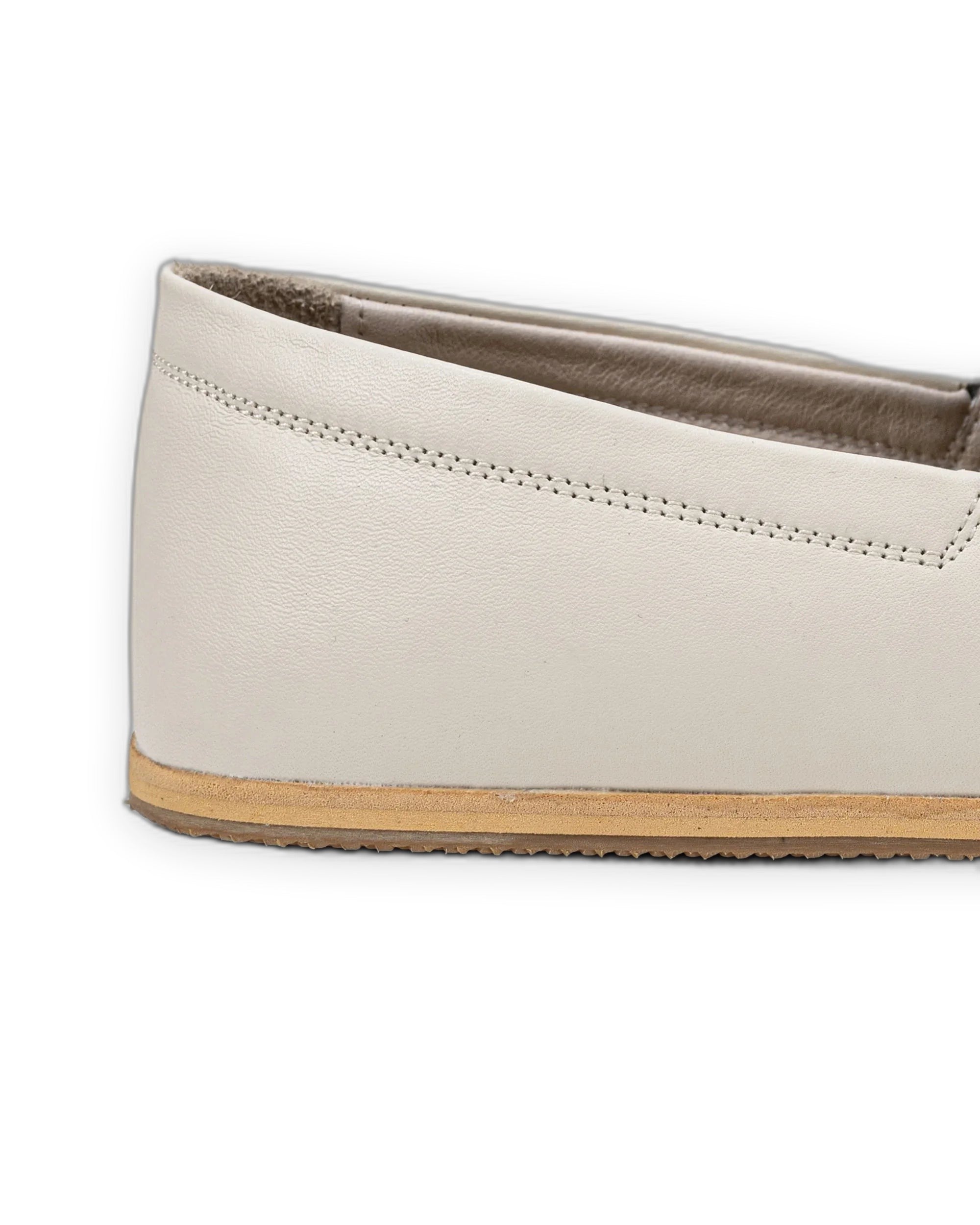Back view Cream Barefoot Shoes - Calf Leather Handcrafted | Bespoky
