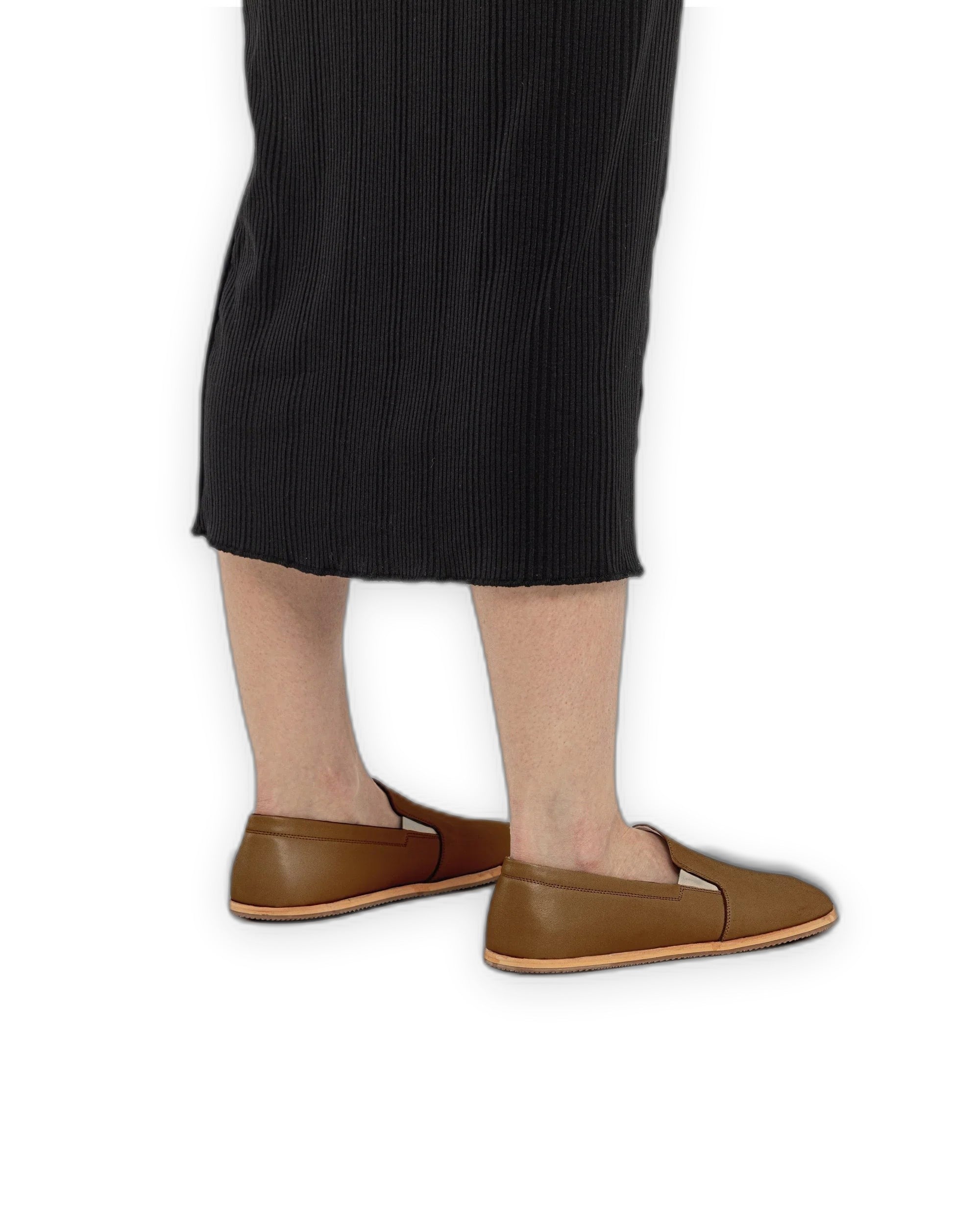 Pair Dark Tan Barefoot Shoes - Barefoot Wide Toe Calf Leather | Bespoky