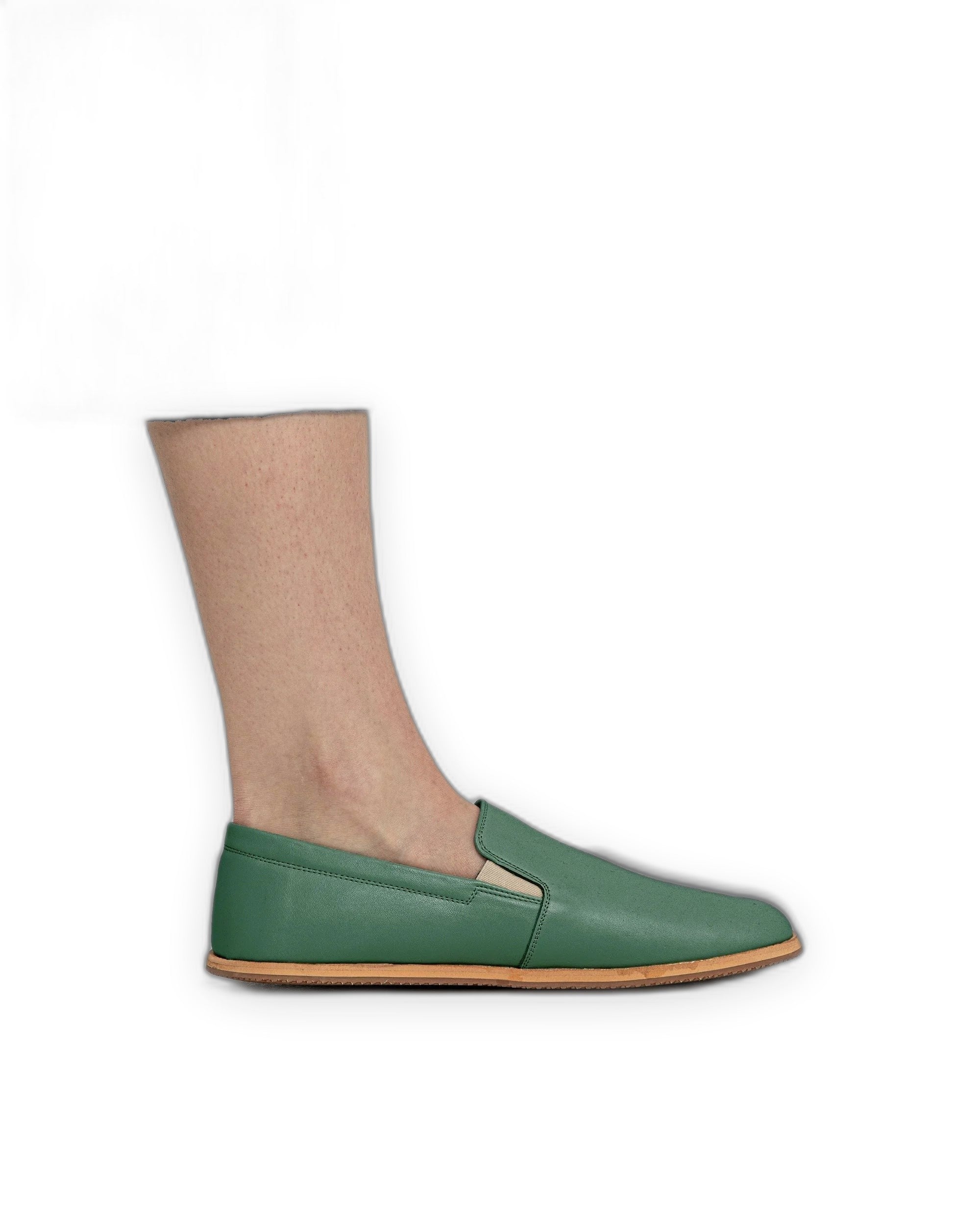 Pair Green Barefoot Shoes - Barefoot Wide Toe Calf Leather | Bespoky