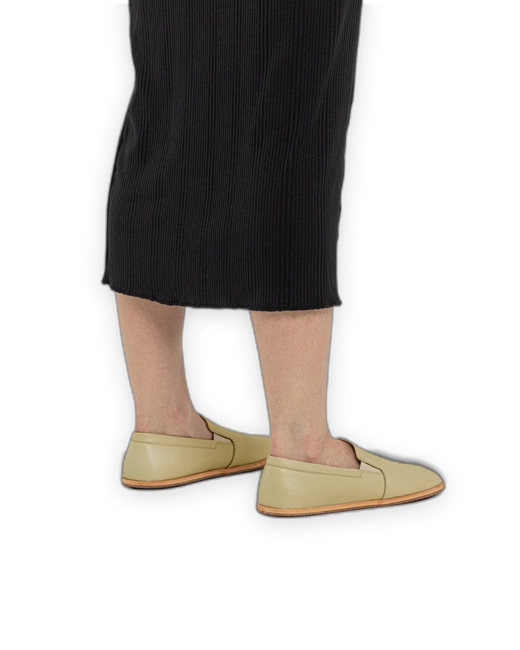Close-up calf leather - Yellow Barefoot Shoes Detail | Bespoky
