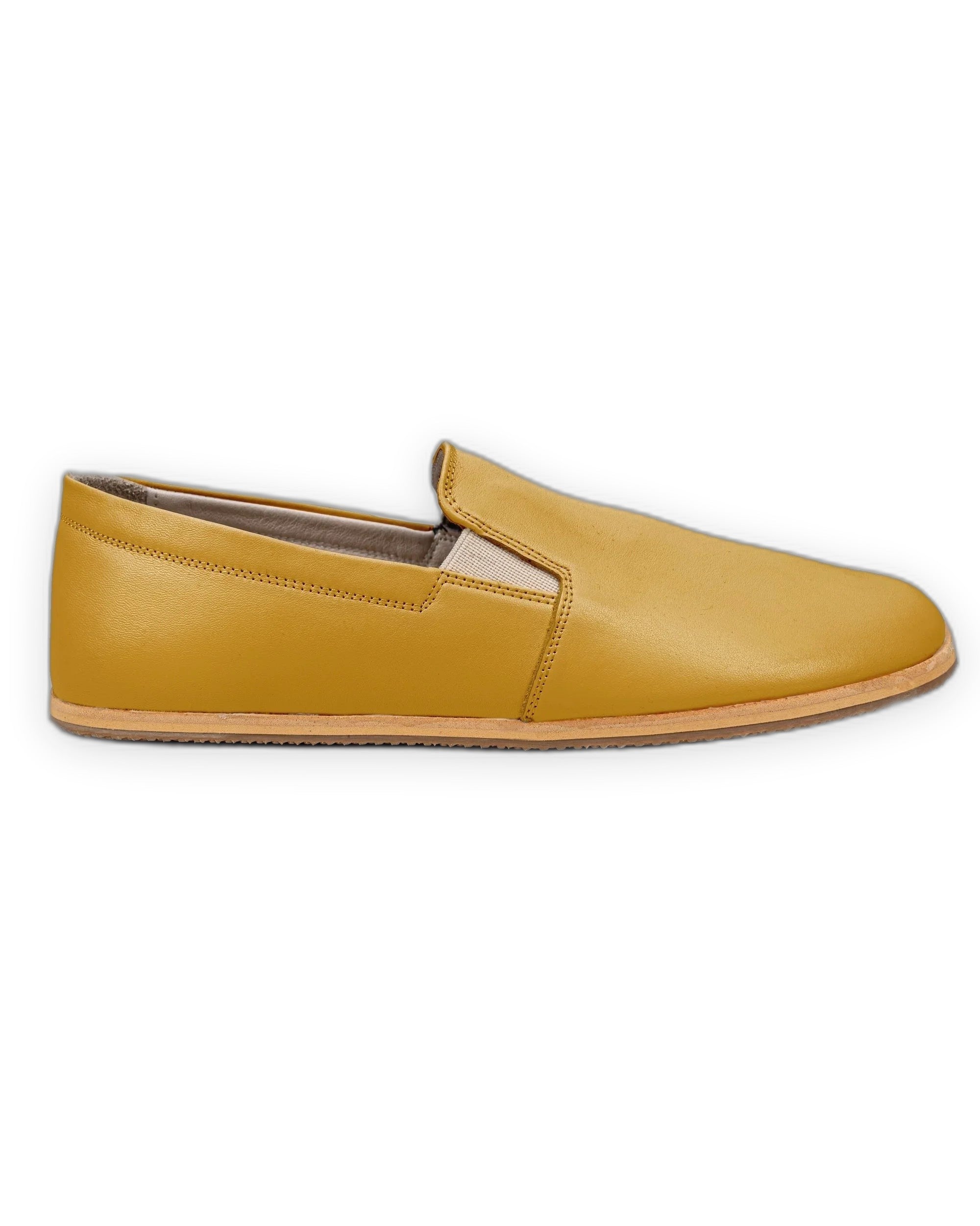 Top view Mustard Barefoot Shoes - Handcrafted Calf Leather | Bespoky