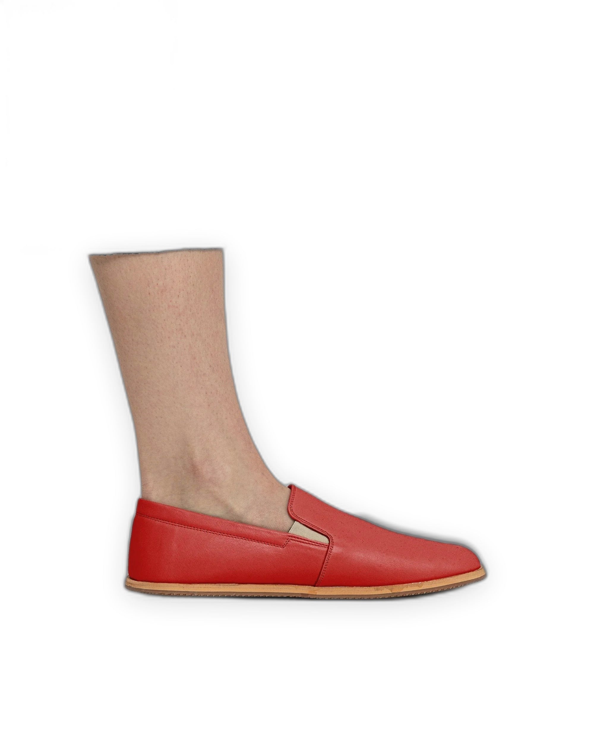Back view Red Barefoot Shoes - Calf Leather Handcrafted | Bespoky