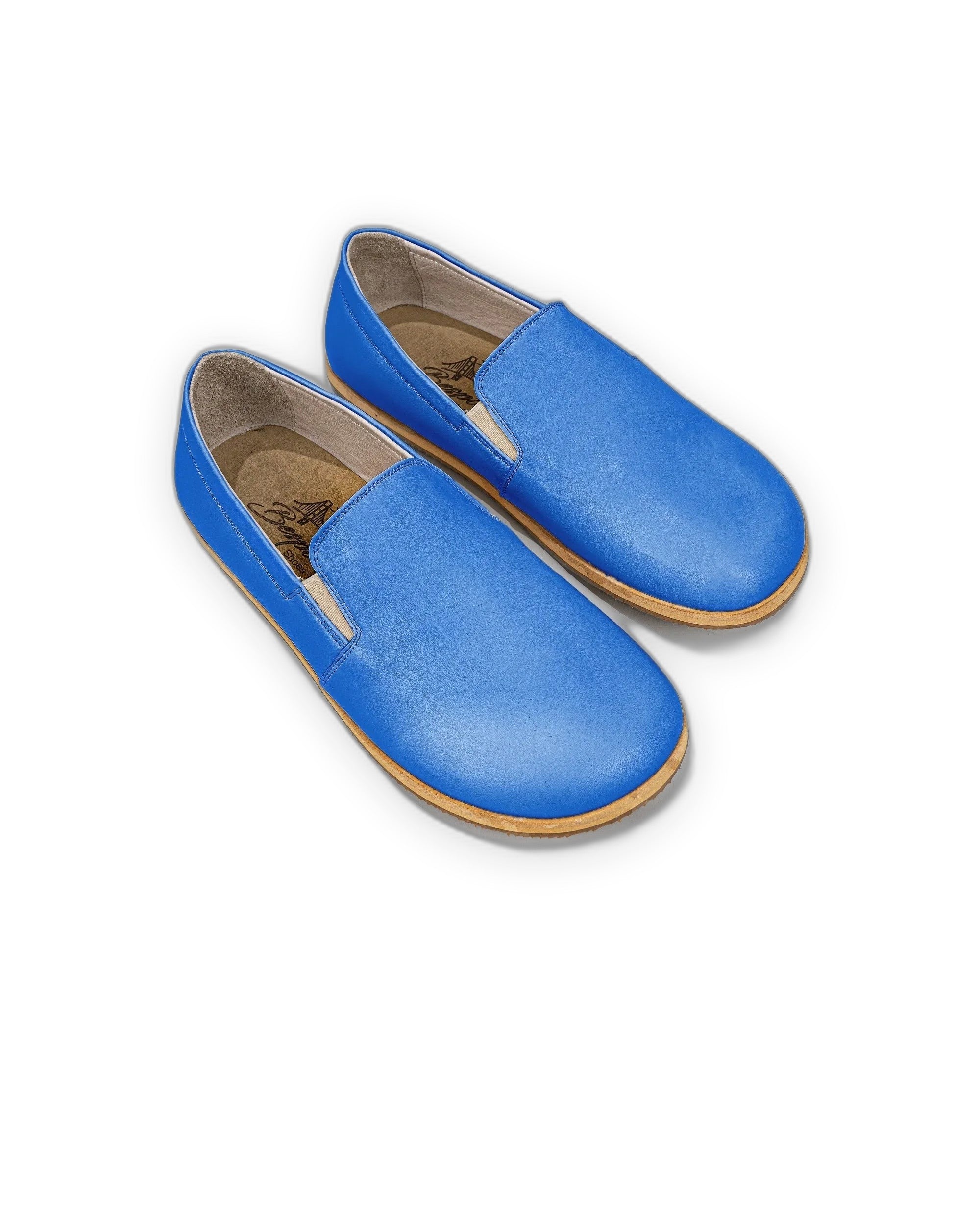Women's Blue Barefoot Shoes - Handcrafted Calf Leather Wide Toe Box | Bespoky