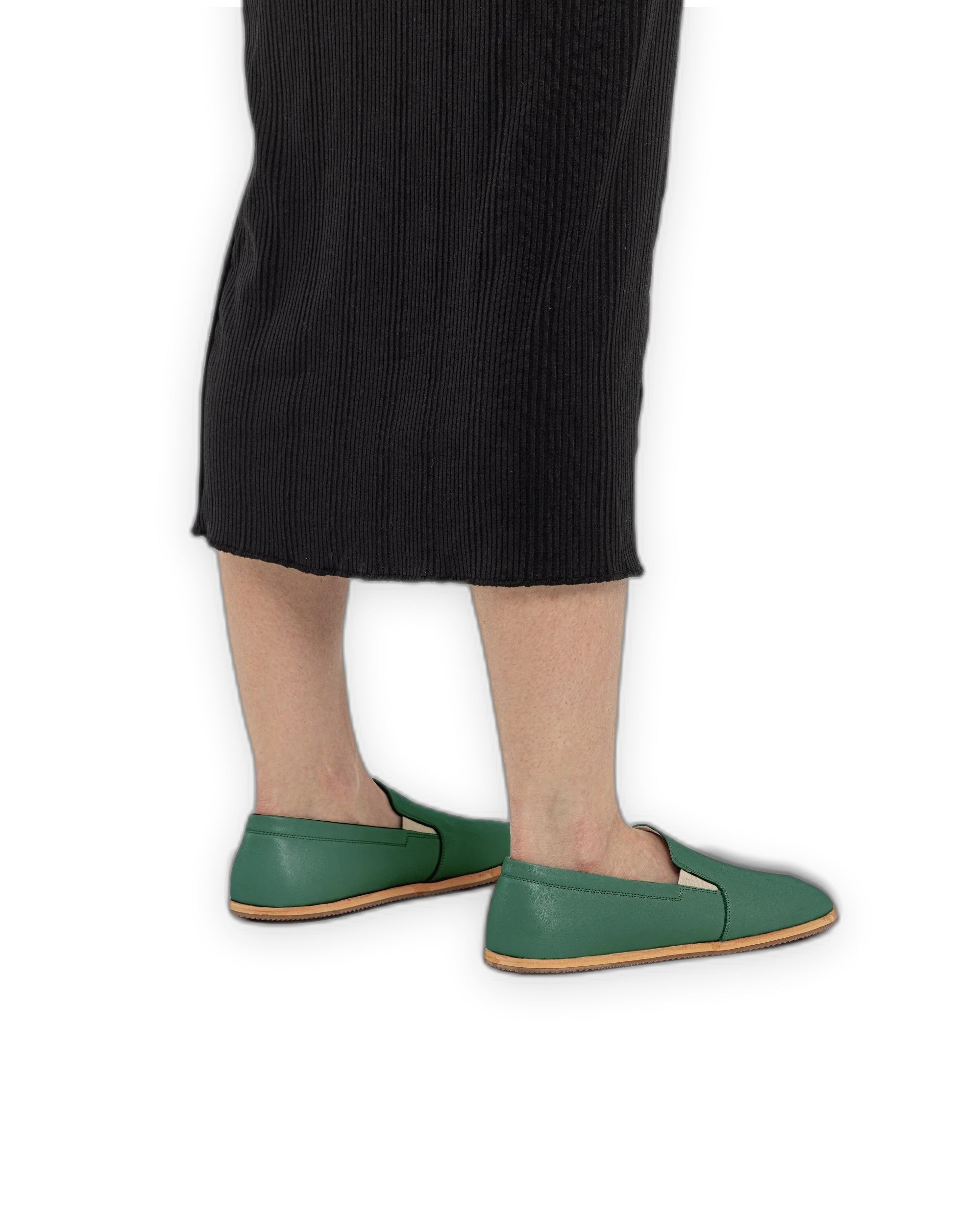 Top view Green Barefoot Shoes - Handcrafted Calf Leather | Bespoky