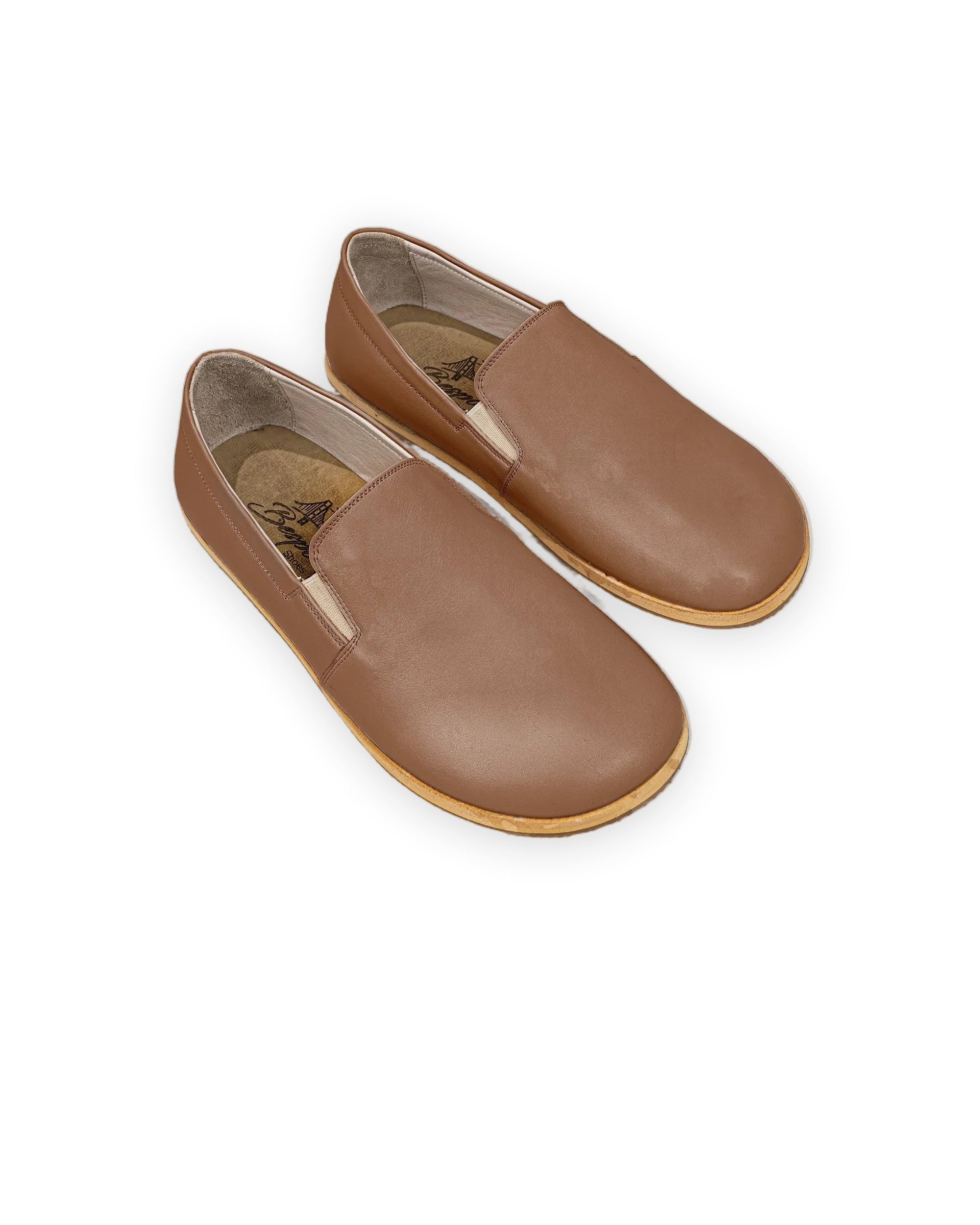 Women's Tan Barefoot Shoes - Handcrafted Calf Leather Wide Toe Box | Bespoky