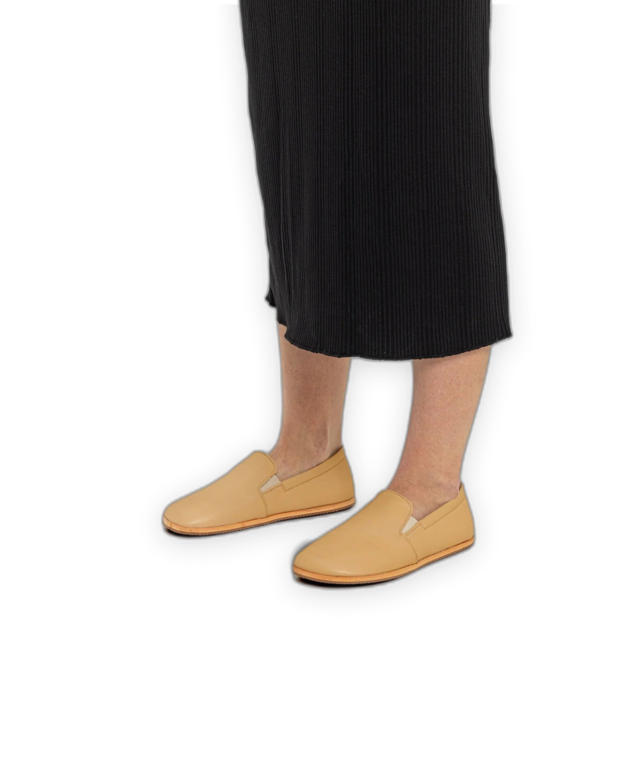 Back view Melon Yellow Barefoot Shoes - Calf Leather Handcrafted | Bespoky