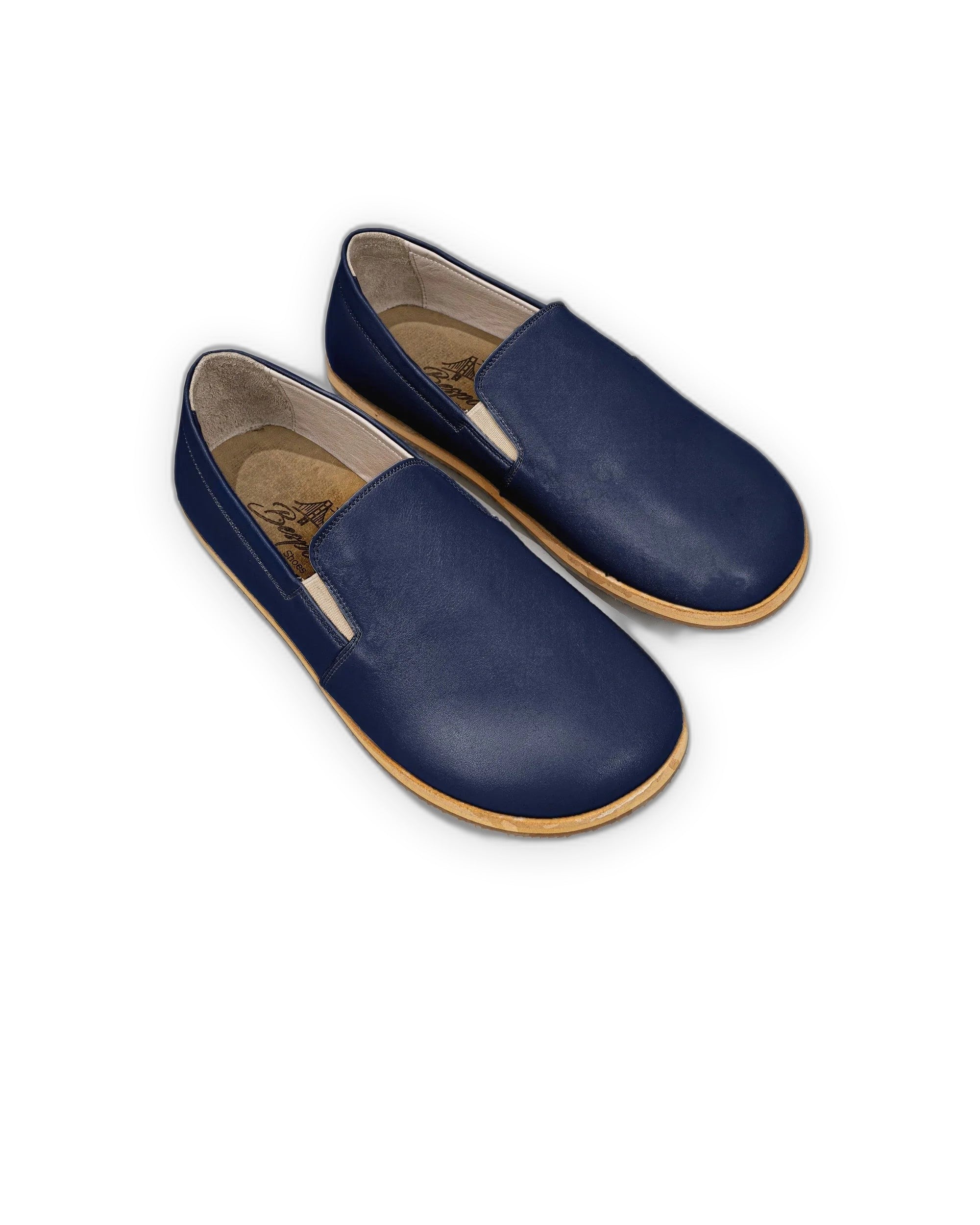 Women's Navy Blue Barefoot Shoes - Handcrafted Calf Leather Wide Toe Box | Bespoky