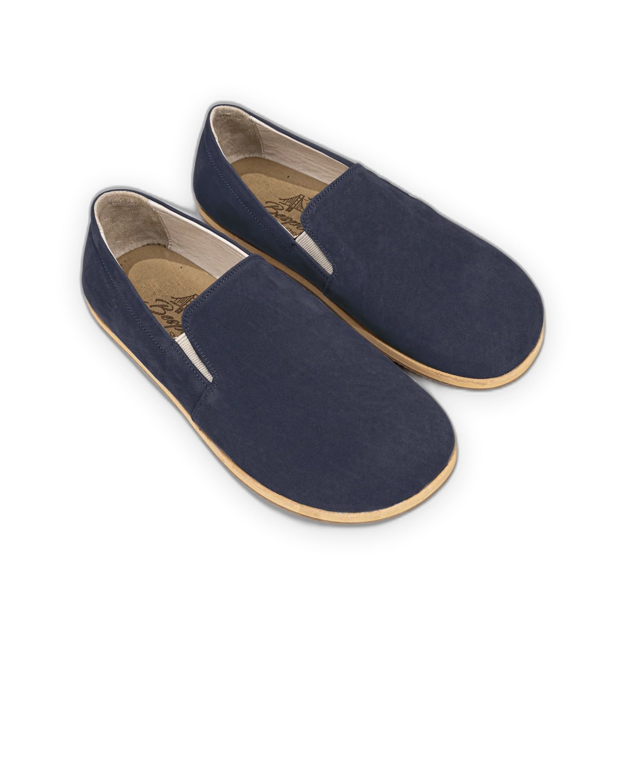 Women's Navy Barefoot Shoes - Handcrafted Calf Leather Wide Toe Box | Bespoky