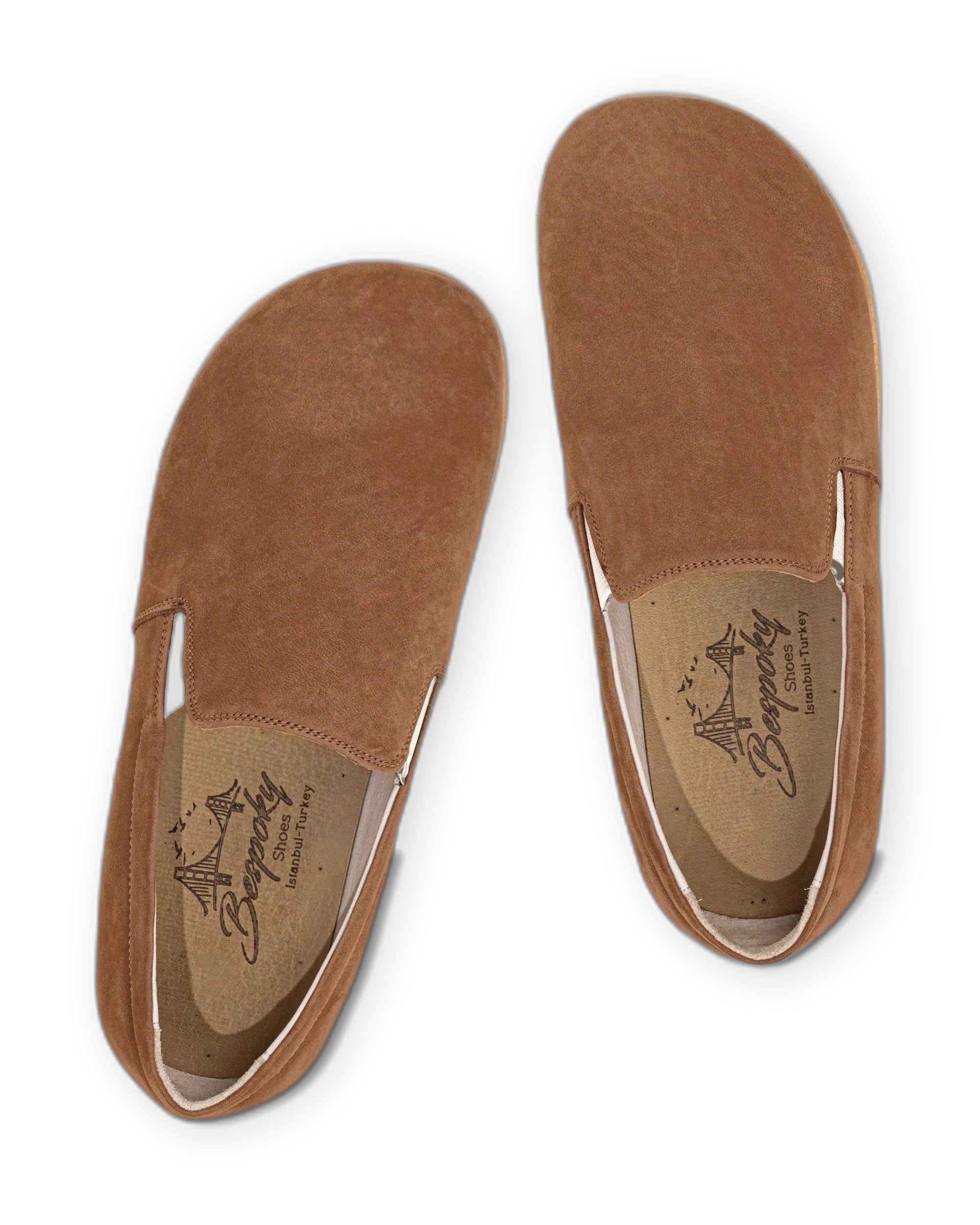 Side view Tan Barefoot Shoes - Calf Leather Zero Drop | Bespoky