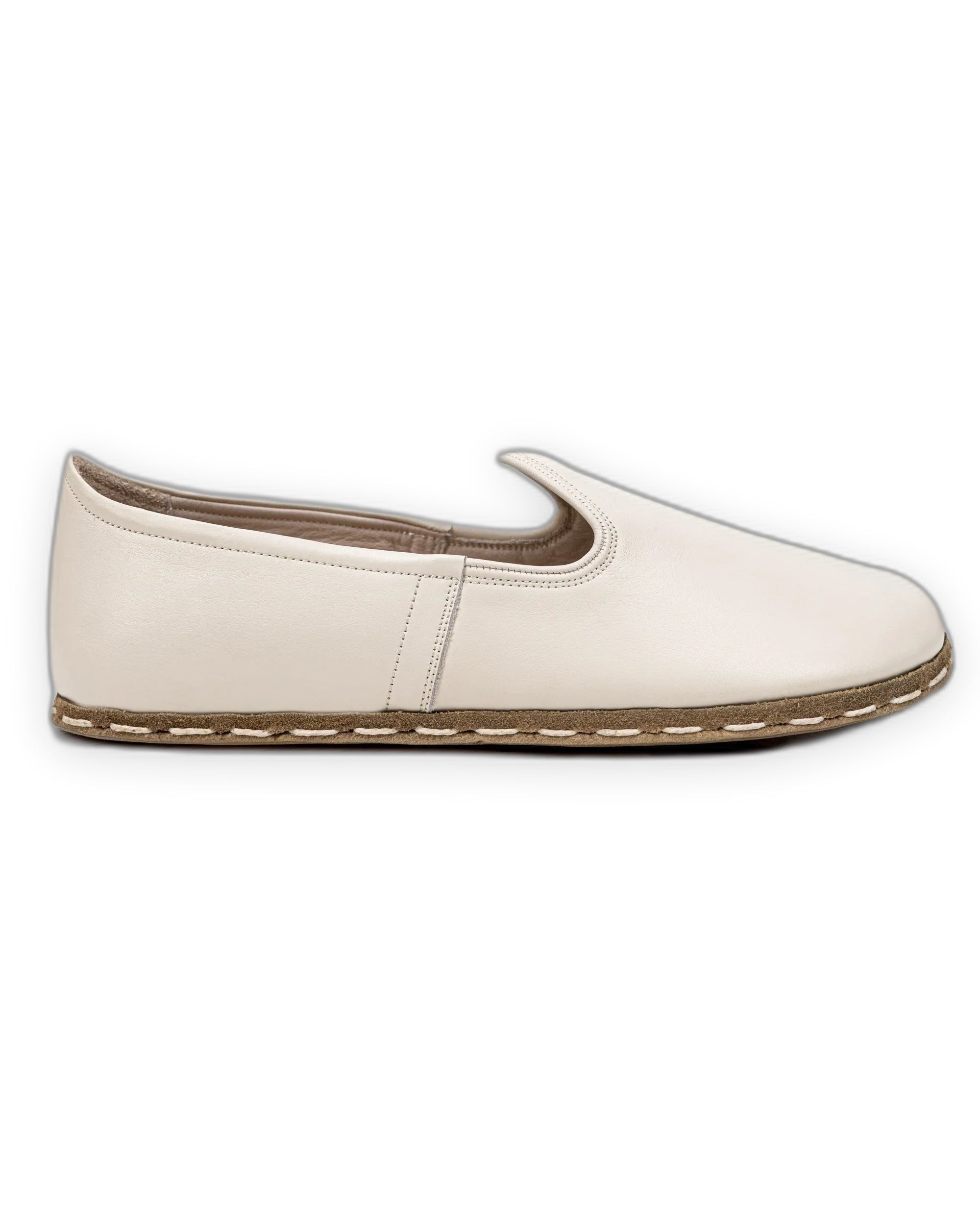 Side view Cream Barefoot Yemeni - Calf Leather Zero Drop | Bespoky