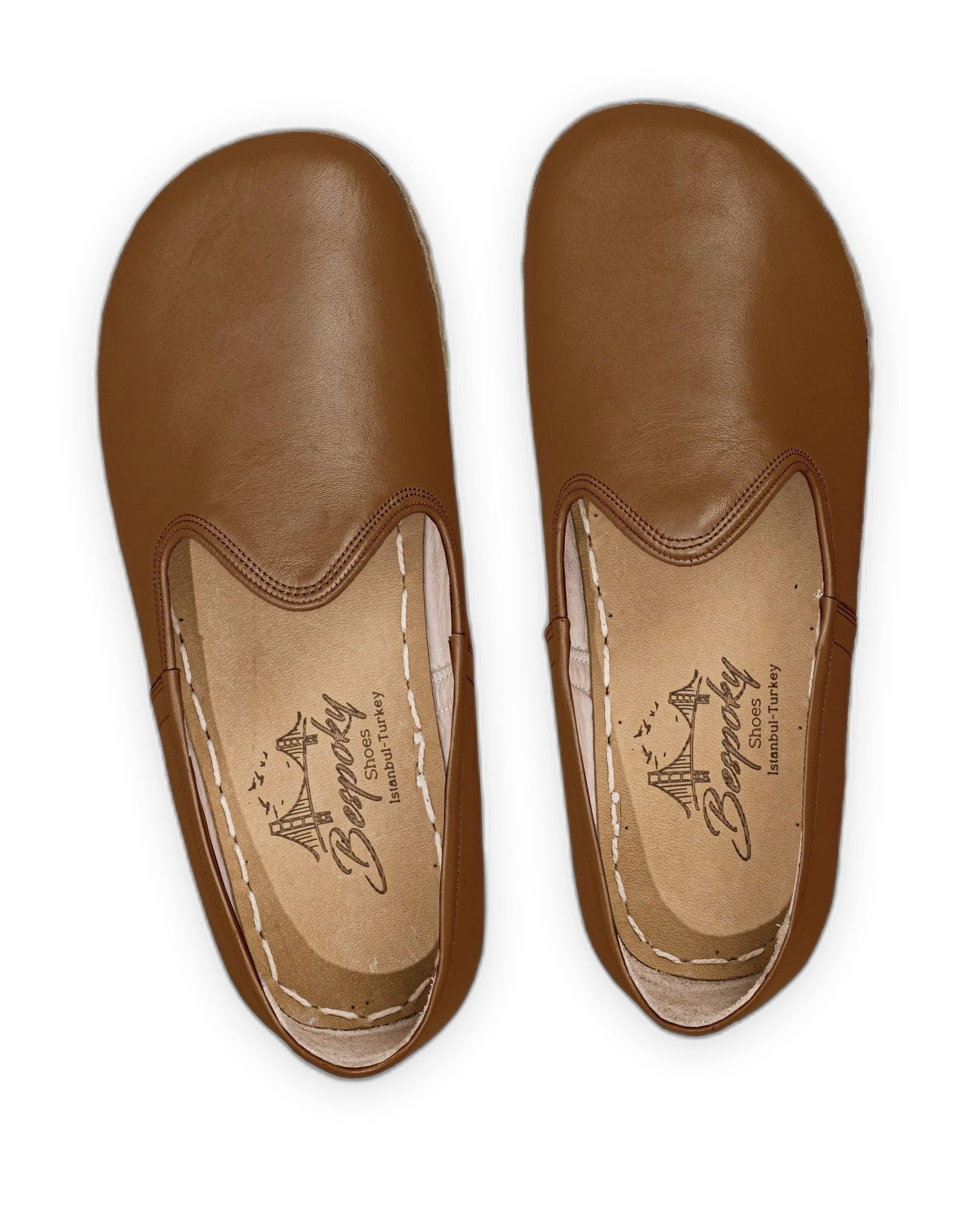 Side view Dark Tan Barefoot Yemeni - Calf Leather Zero Drop | Bespoky