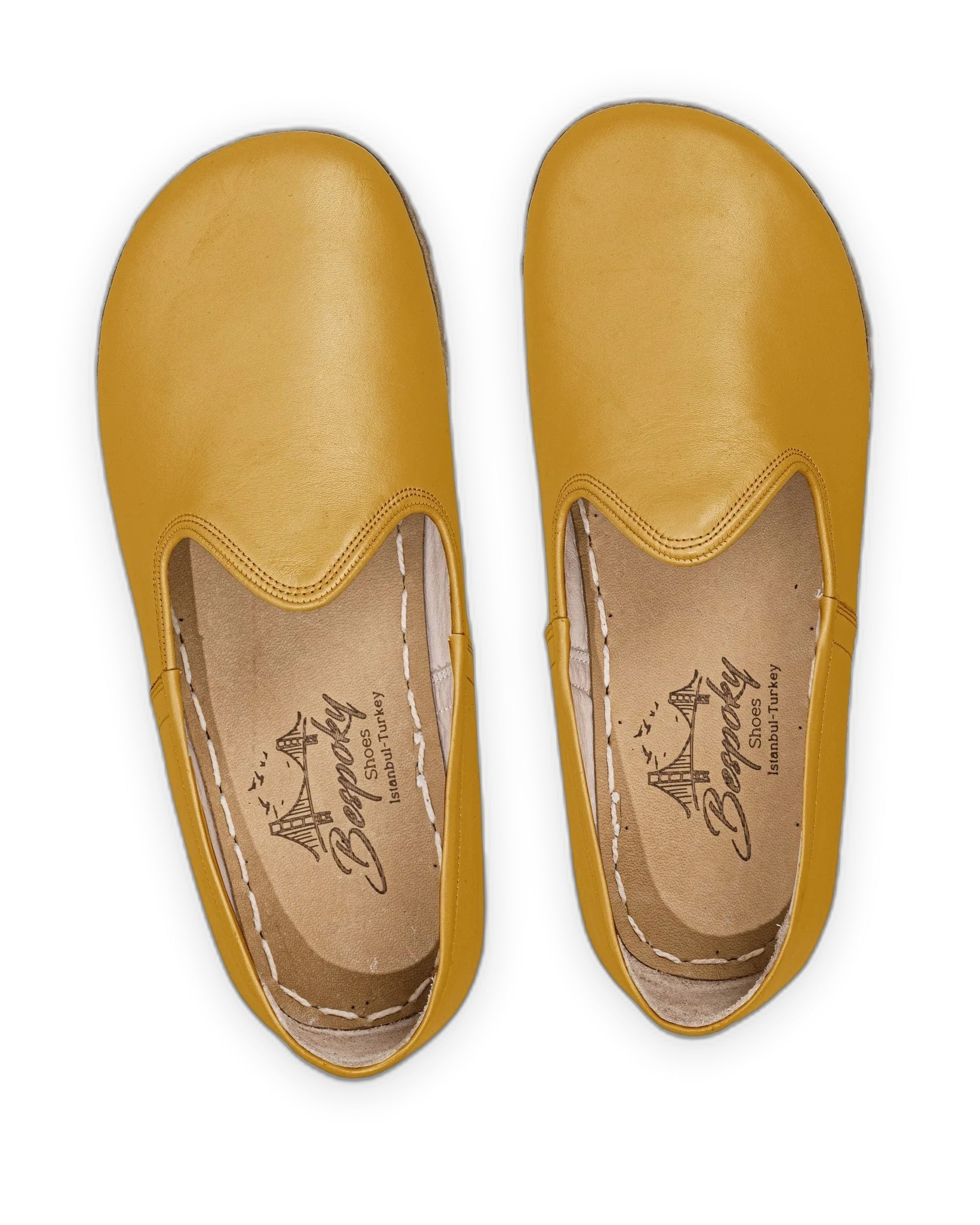 Side view Mustard Barefoot Yemeni - Calf Leather Zero Drop | Bespoky