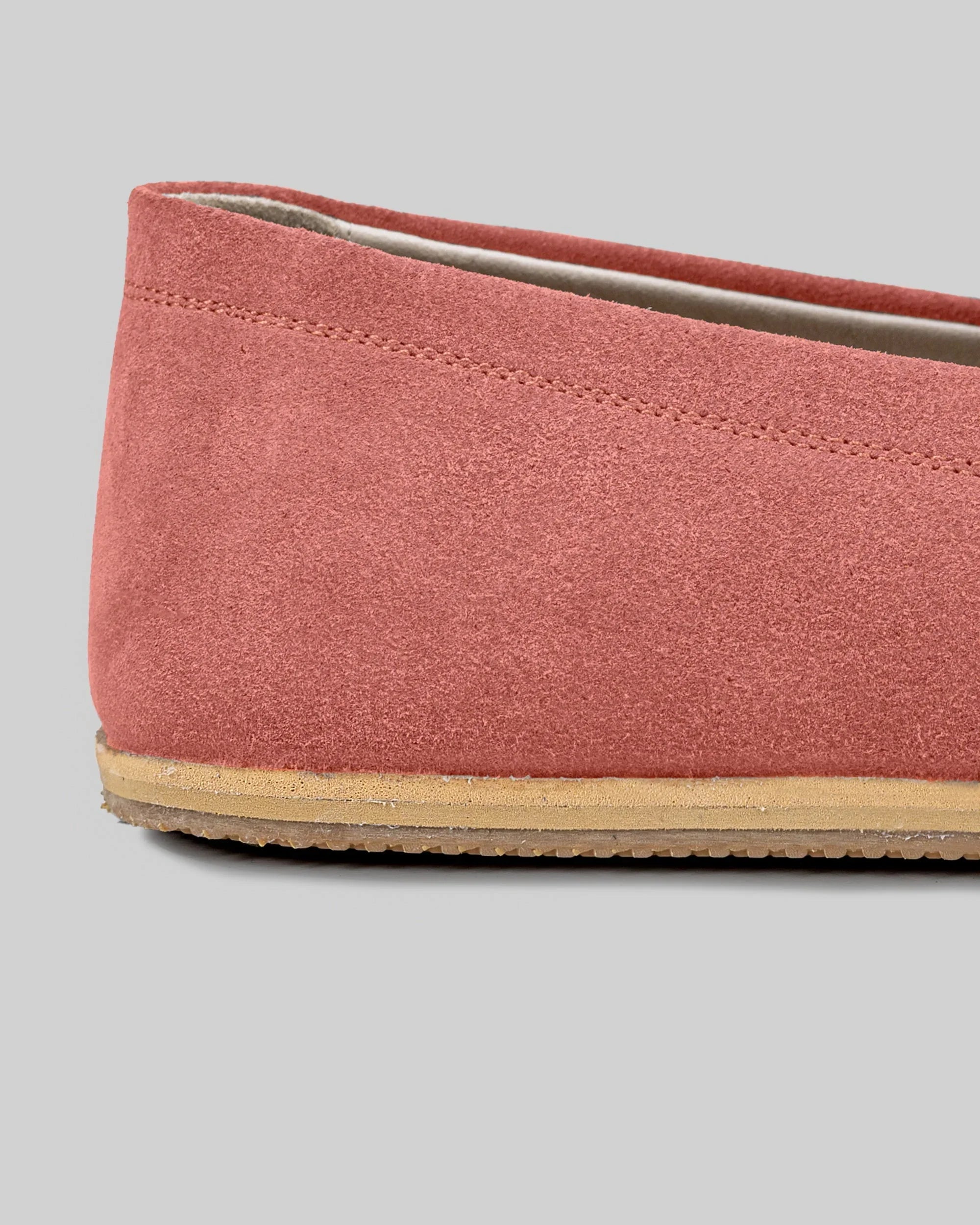 Detail Pink Suede Barefoot Shoes - Handcrafted Calf Leather Turkey | Bespoky