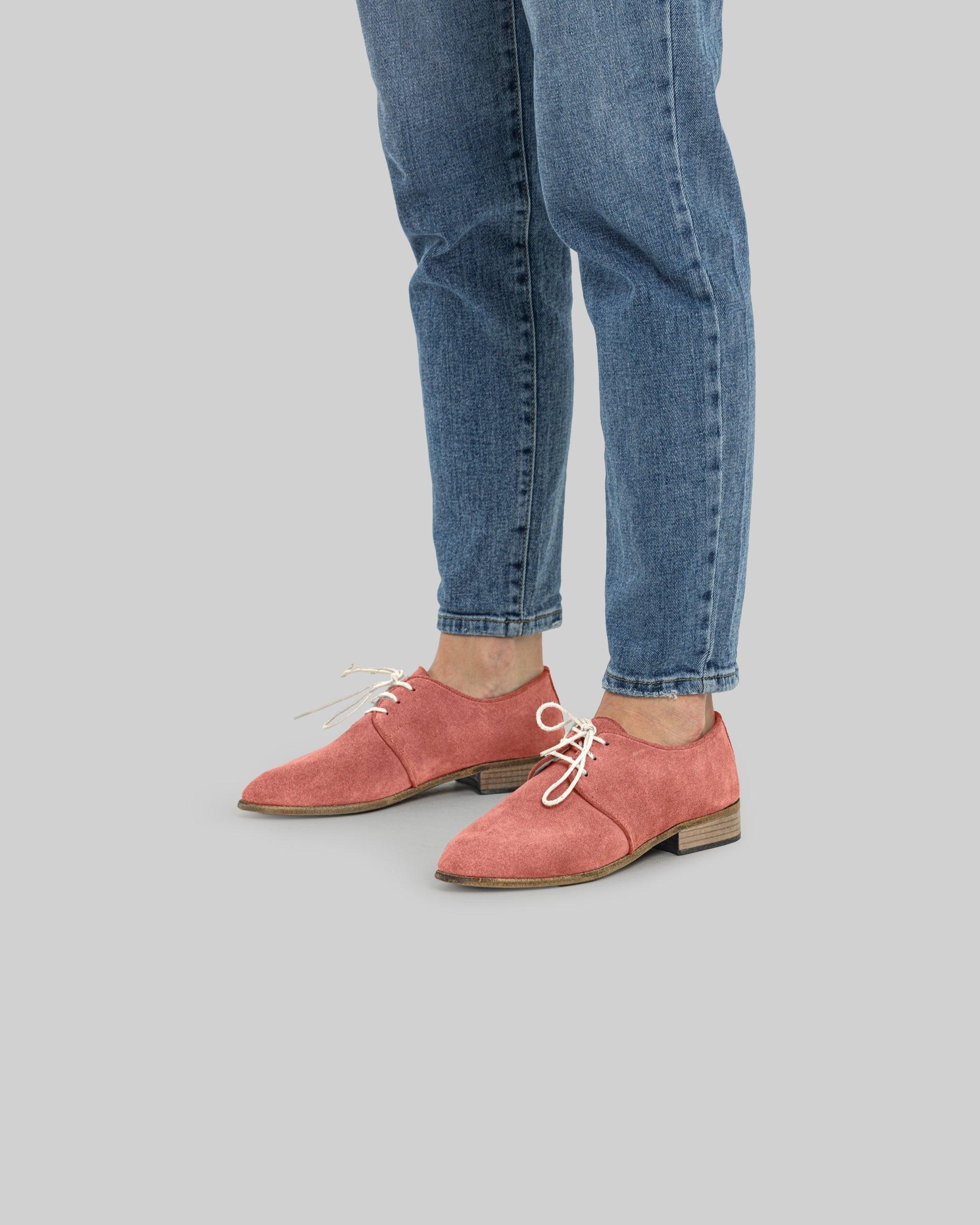 Top view Pink Pointed Toe Oxford - Handcrafted Calf Leather | Bespoky