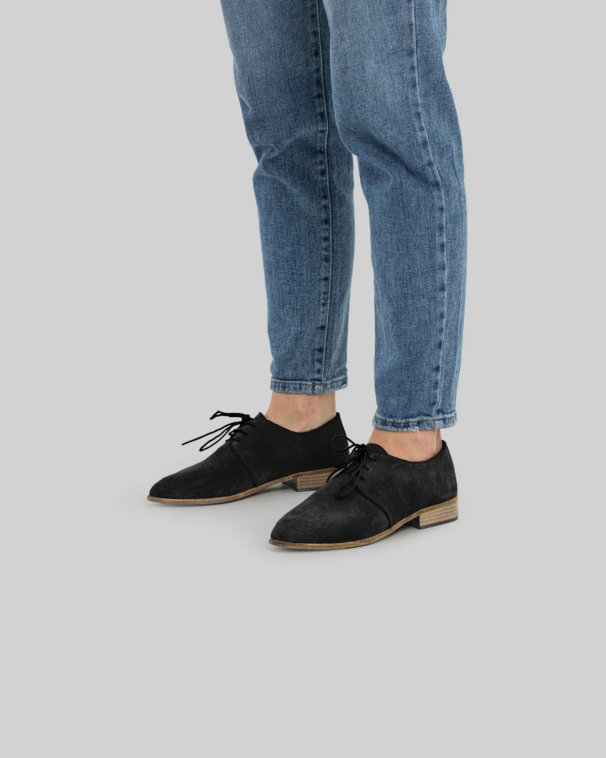 Top view Black Pointed Toe Oxford - Handcrafted Calf Leather | Bespoky