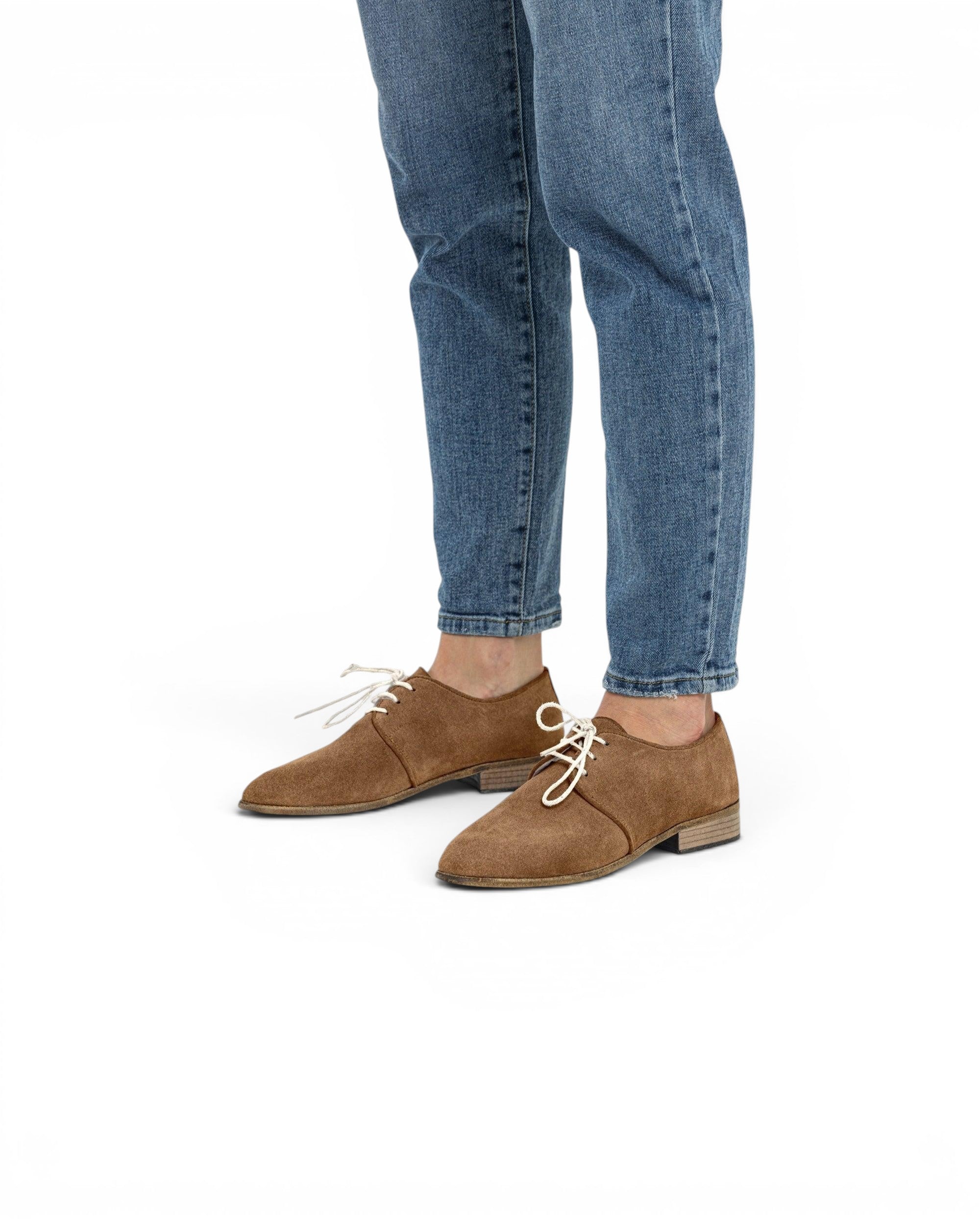 Top view Tan Pointed Toe Oxford - Handcrafted Calf Leather | Bespoky