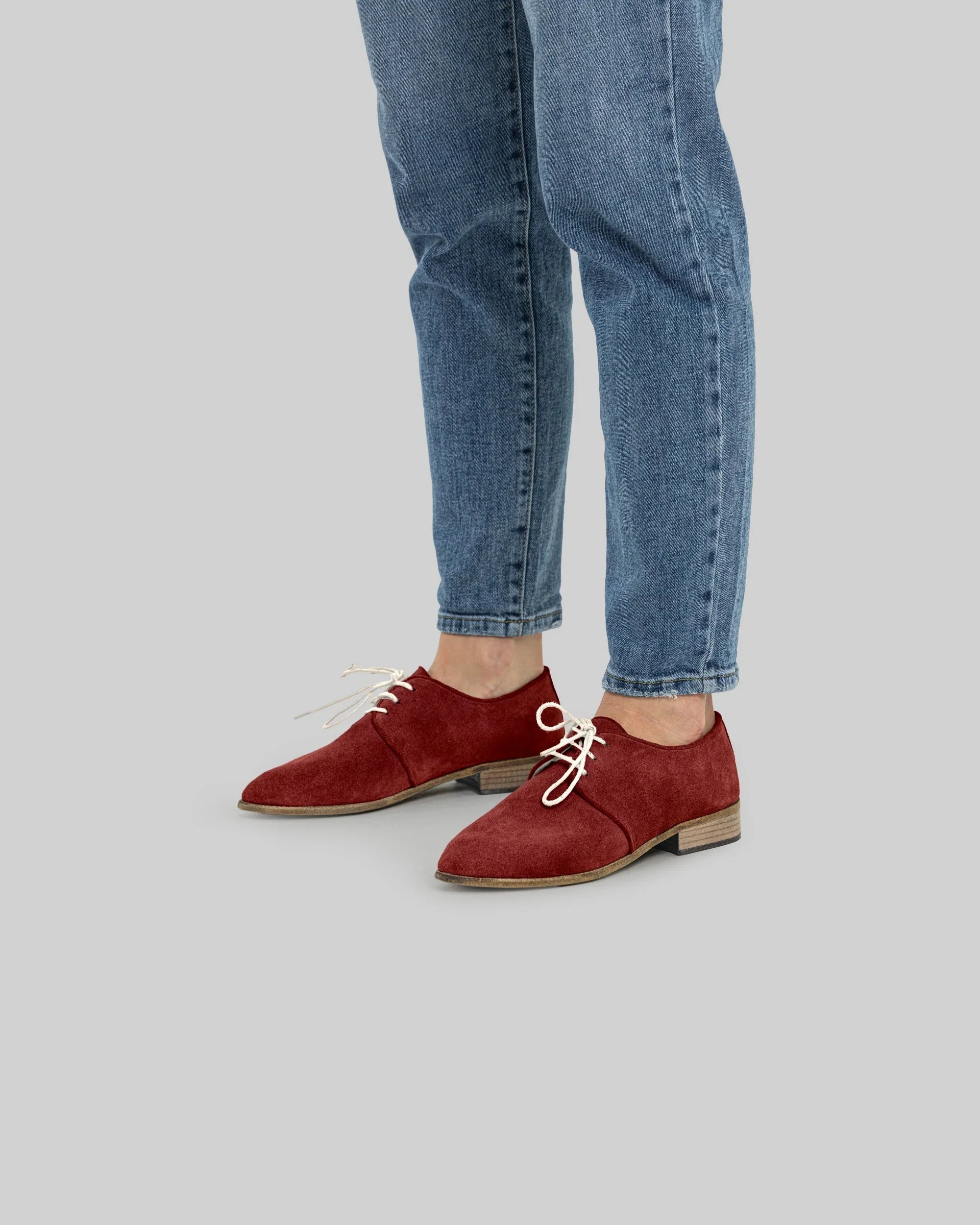 Top view Burgundy Pointed Toe Oxford - Handcrafted Calf Leather | Bespoky