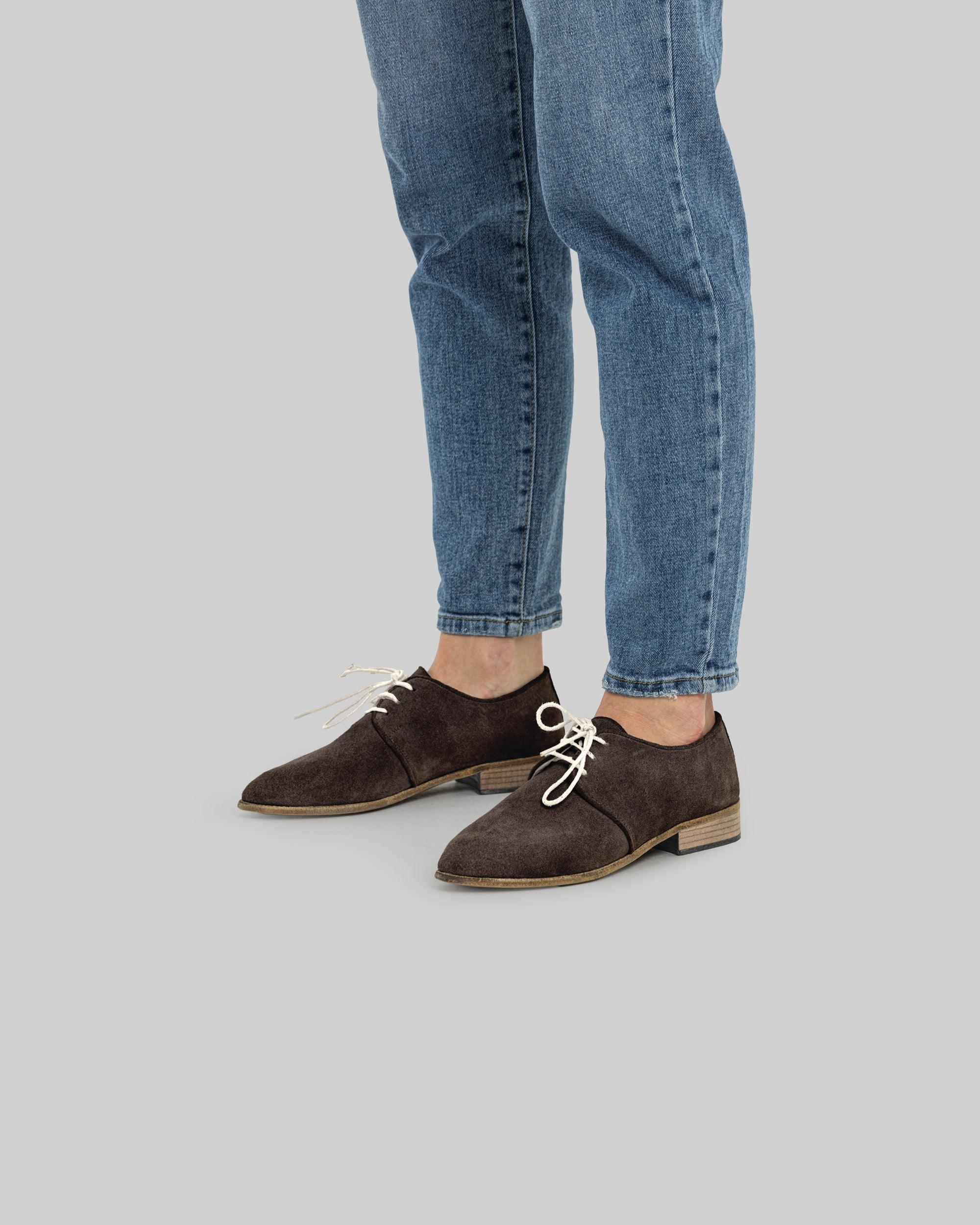 Top view Brown Pointed Toe Oxford - Handcrafted Calf Leather | Bespoky