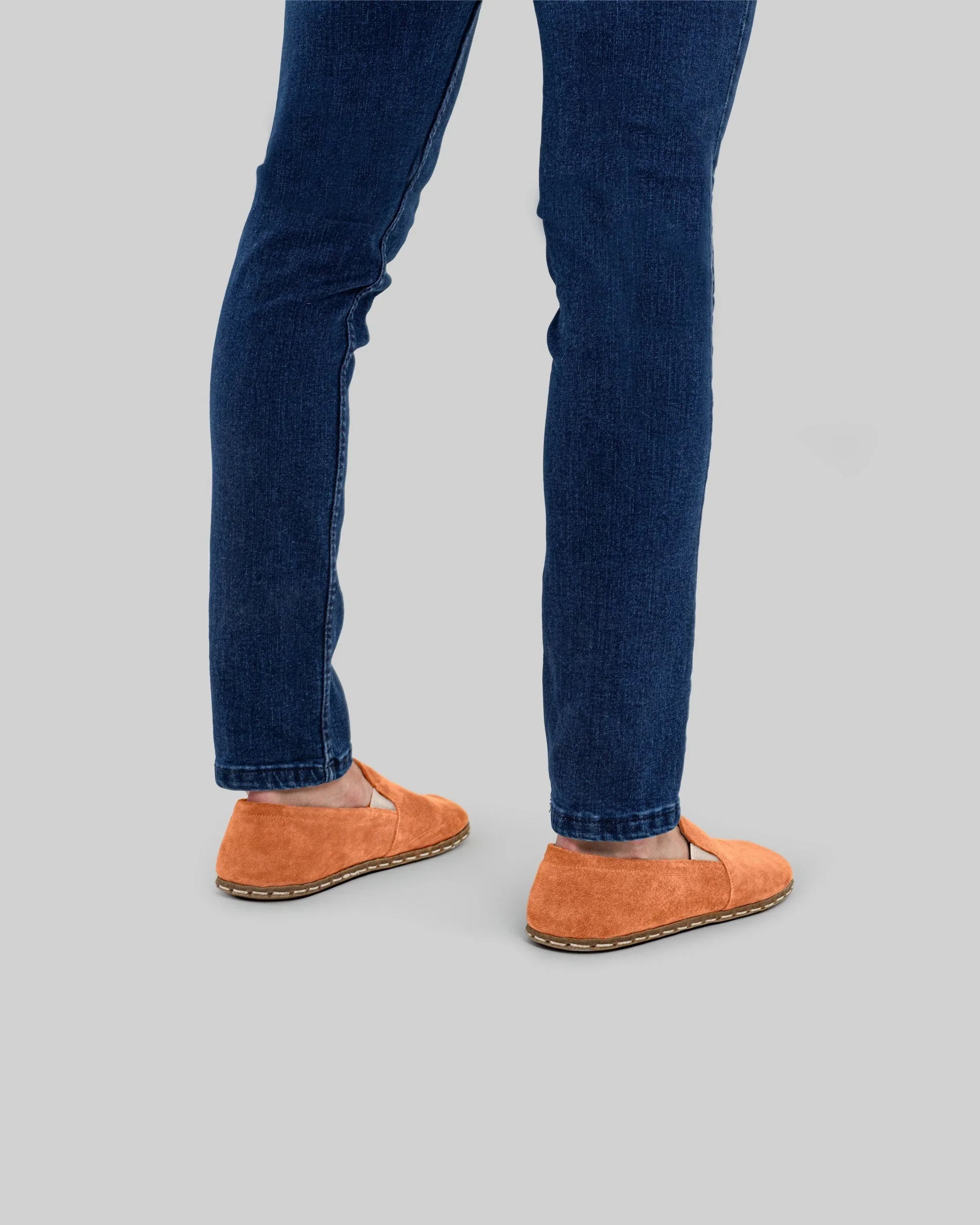 Detail Orange Barefoot Shoes - Handcrafted Calf Leather Turkey | Bespoky