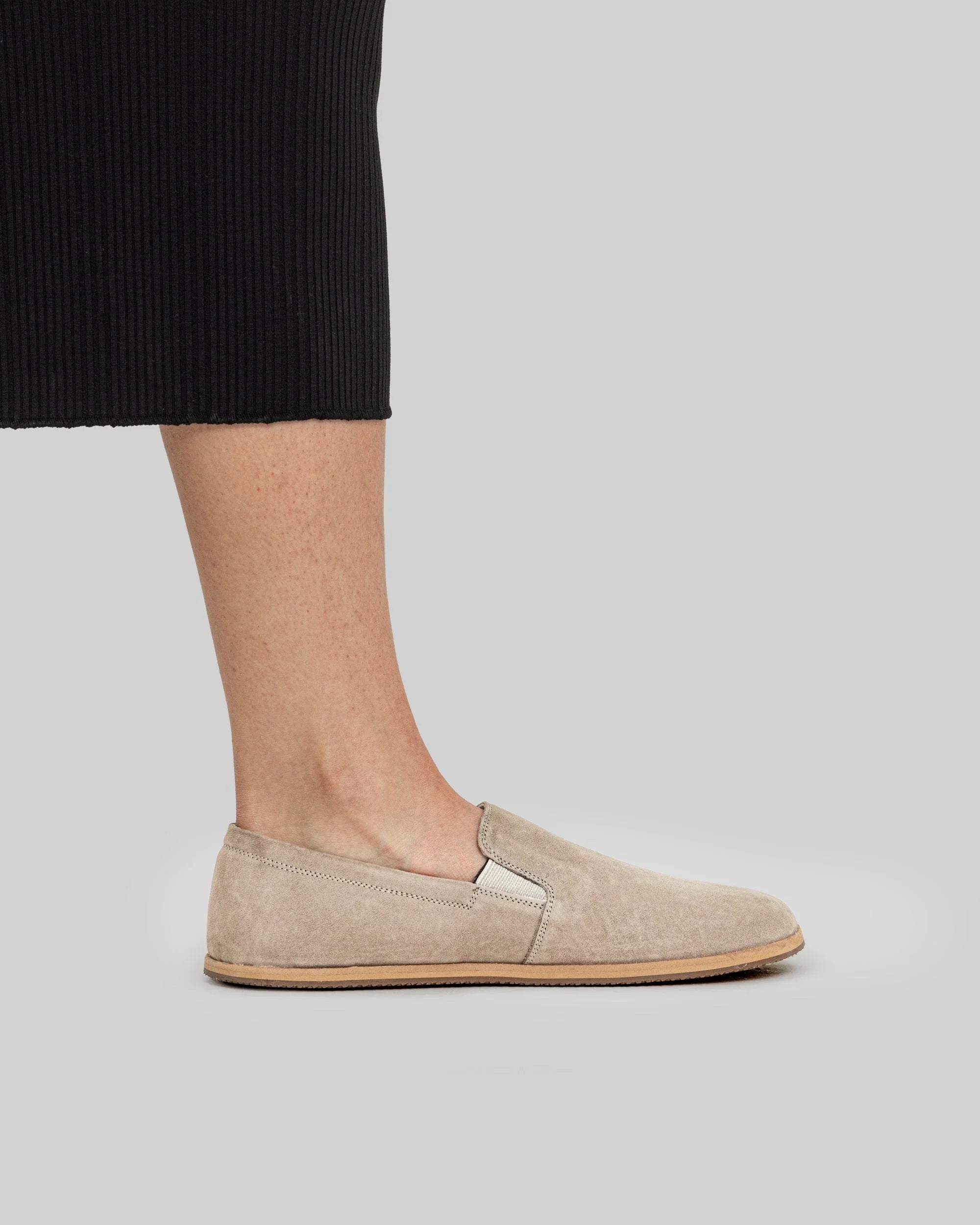 Back view Beige Barefoot Shoes - Calf Leather Handcrafted | Bespoky