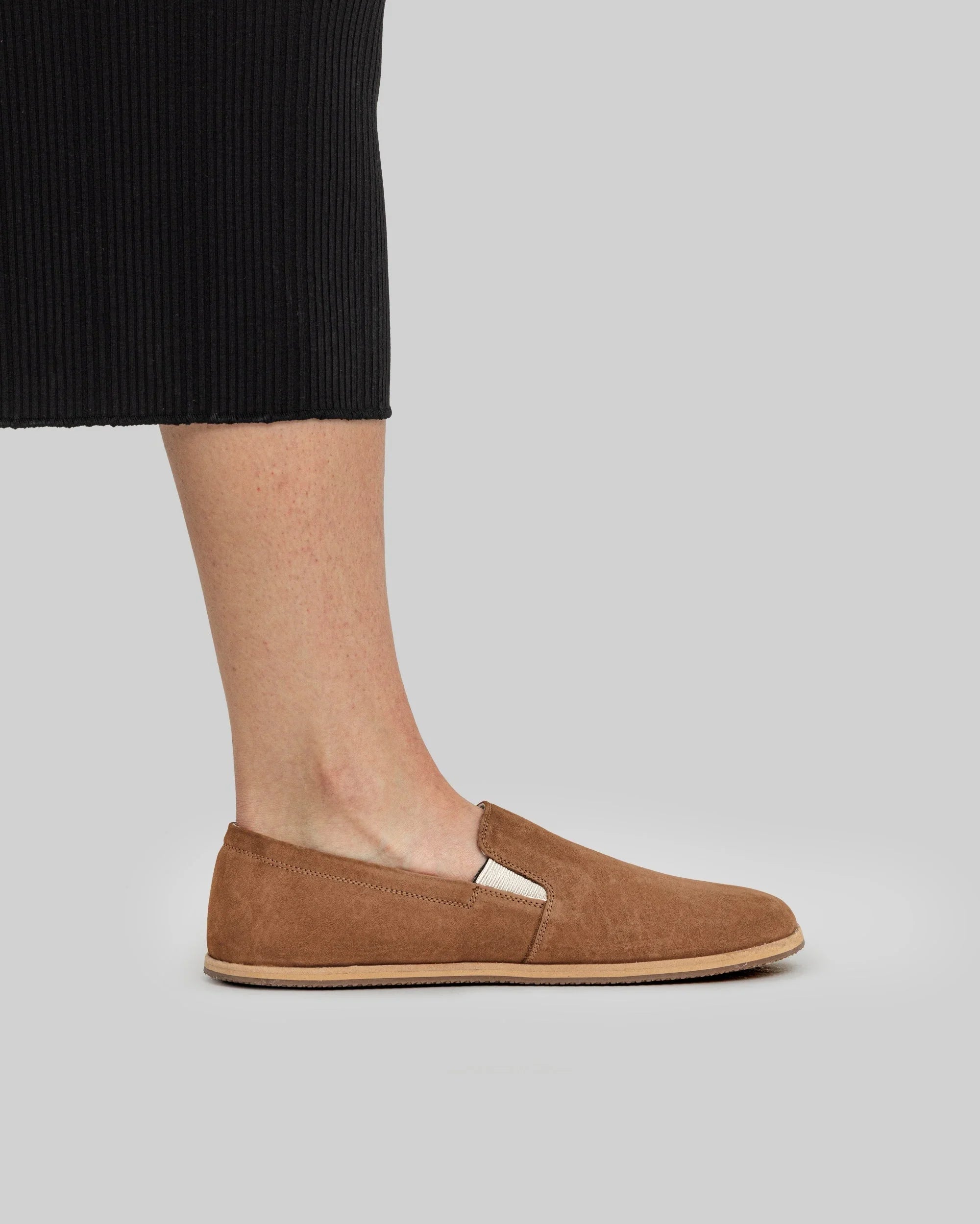 Back view Tan Barefoot Shoes - Calf Leather Handcrafted | Bespoky