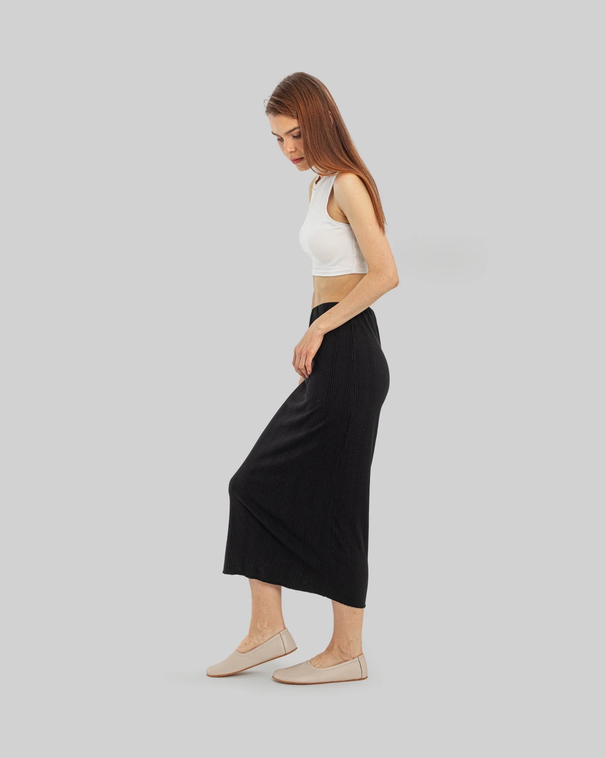 Sole detail Beige Ballet Flats - Zero Drop Calf Leather | Bespoky