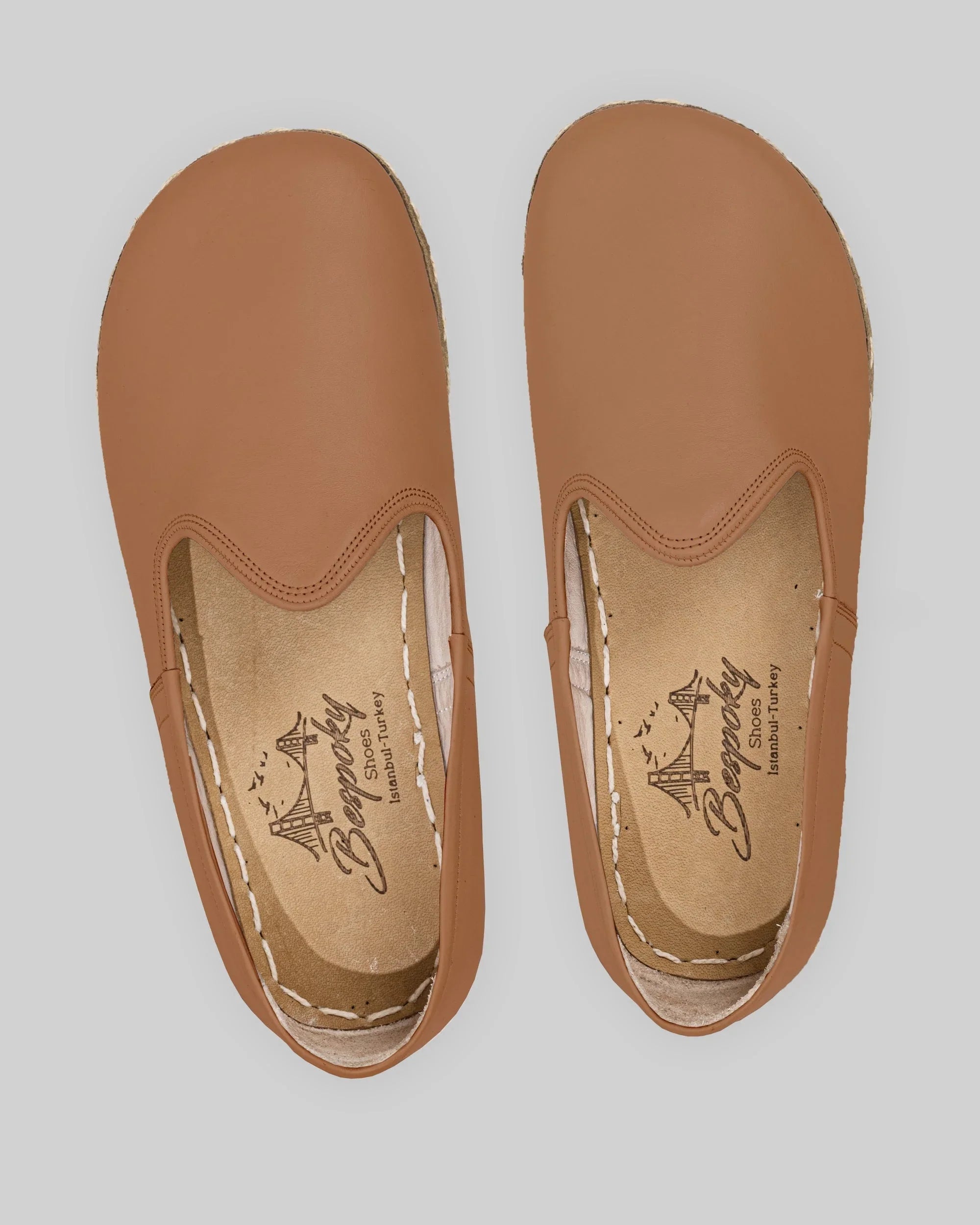 Side view Tan Barefoot Yemeni - Calf Leather Zero Drop | Bespoky