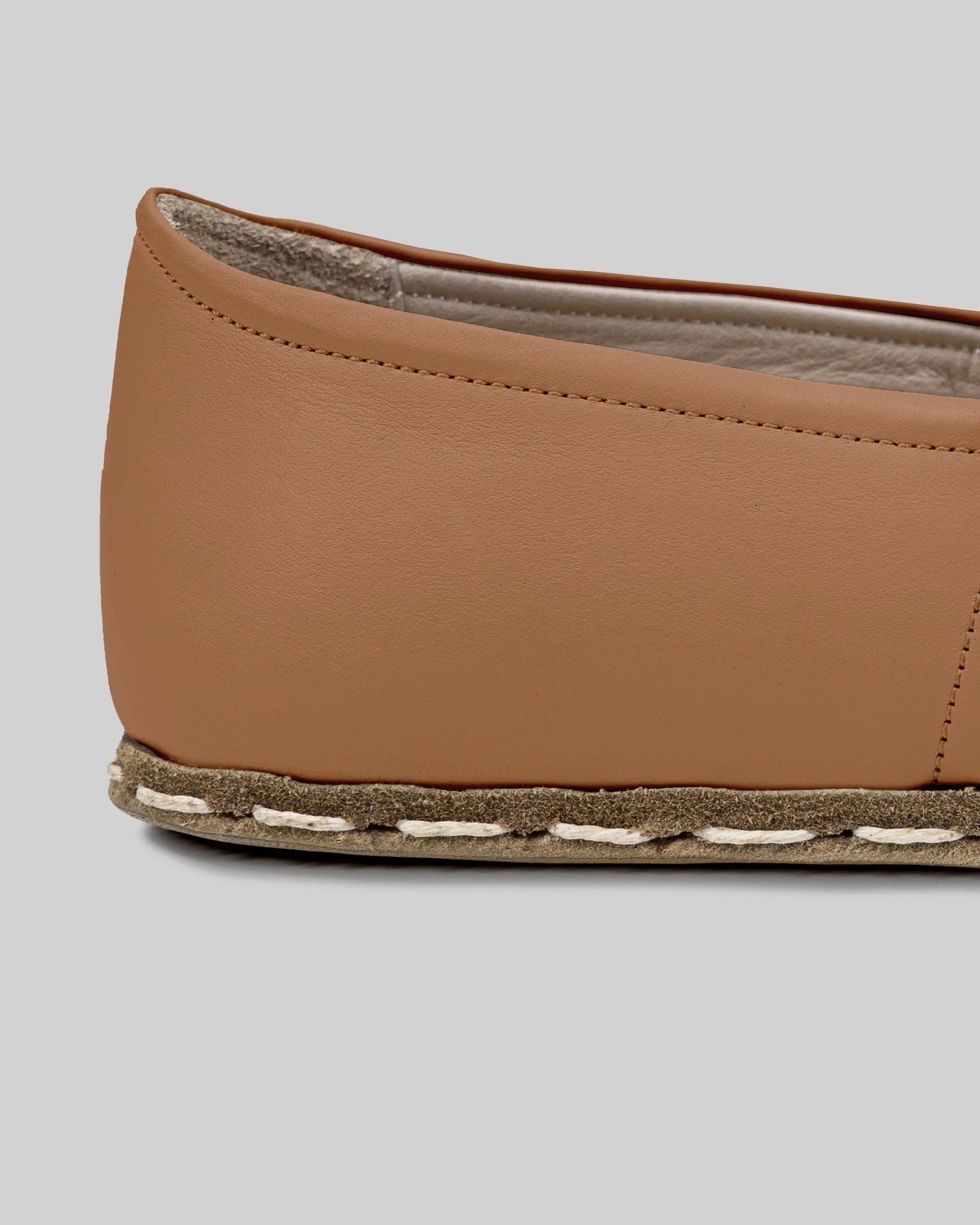 Top view Tan Barefoot Yemeni - Handcrafted Calf Leather | Bespoky