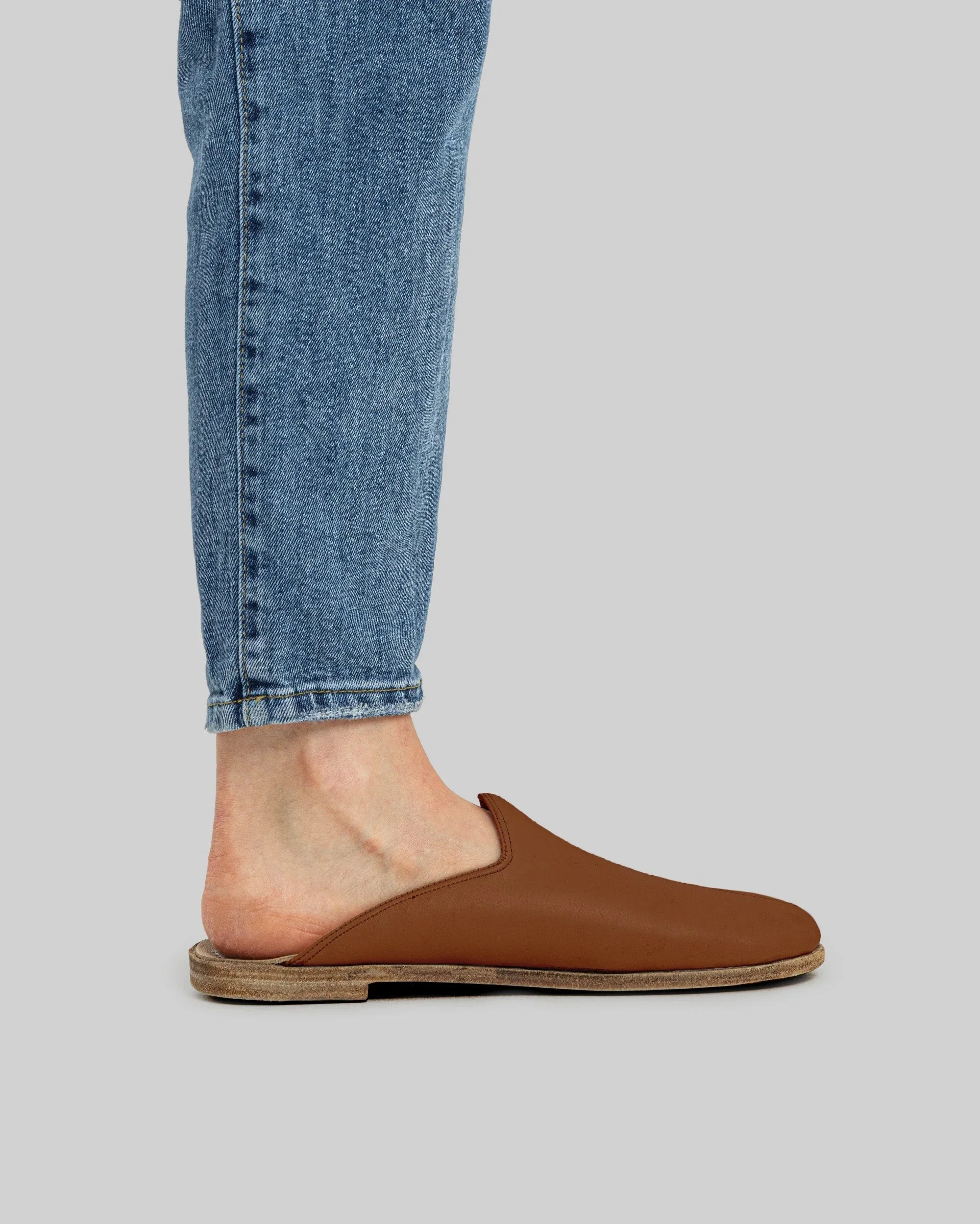 Back view Dark Brown Slippers - Calf Leather Handcrafted | Bespoky