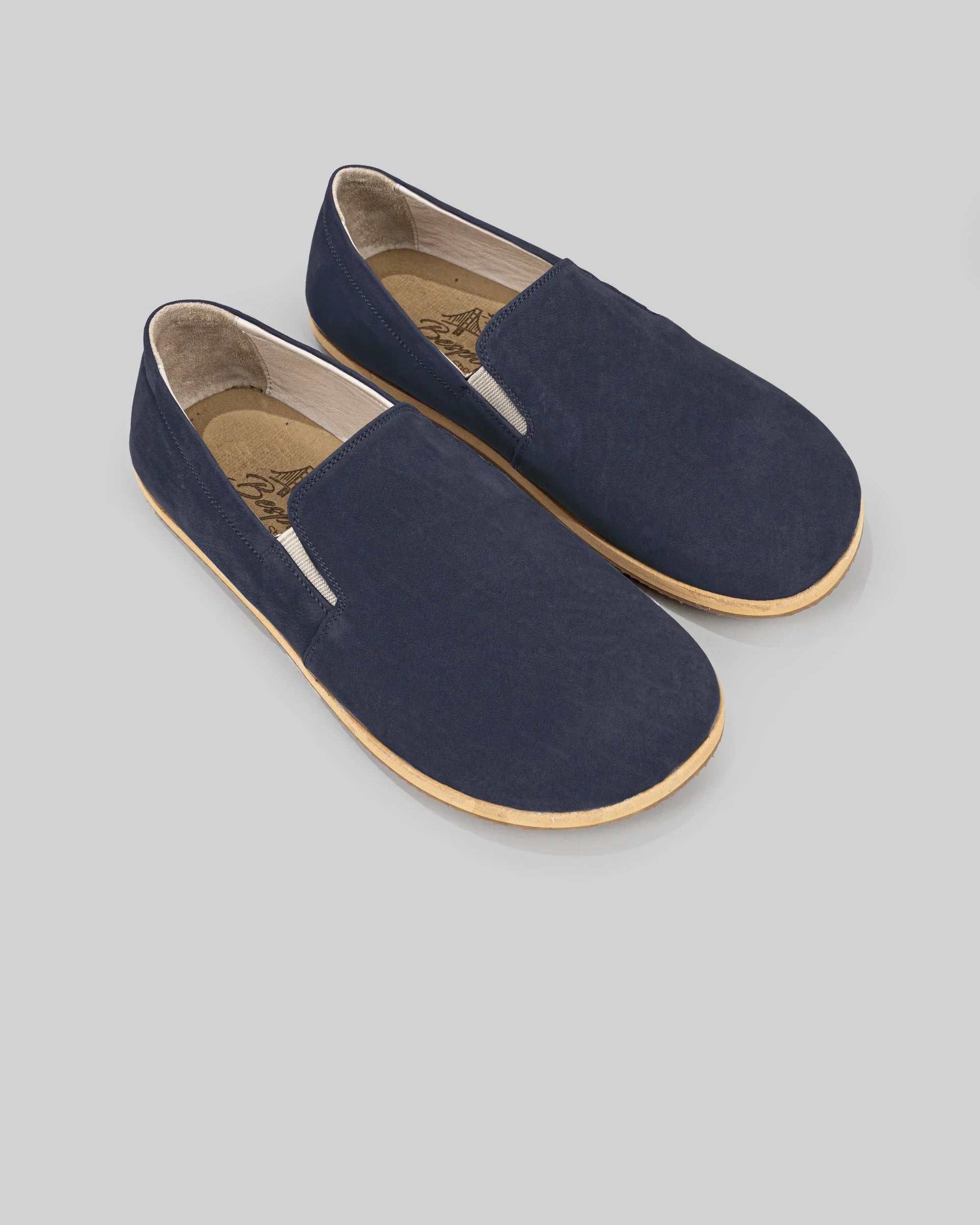Women's Navy Barefoot Shoes - Handcrafted Calf Leather Wide Toe Box | Bespoky