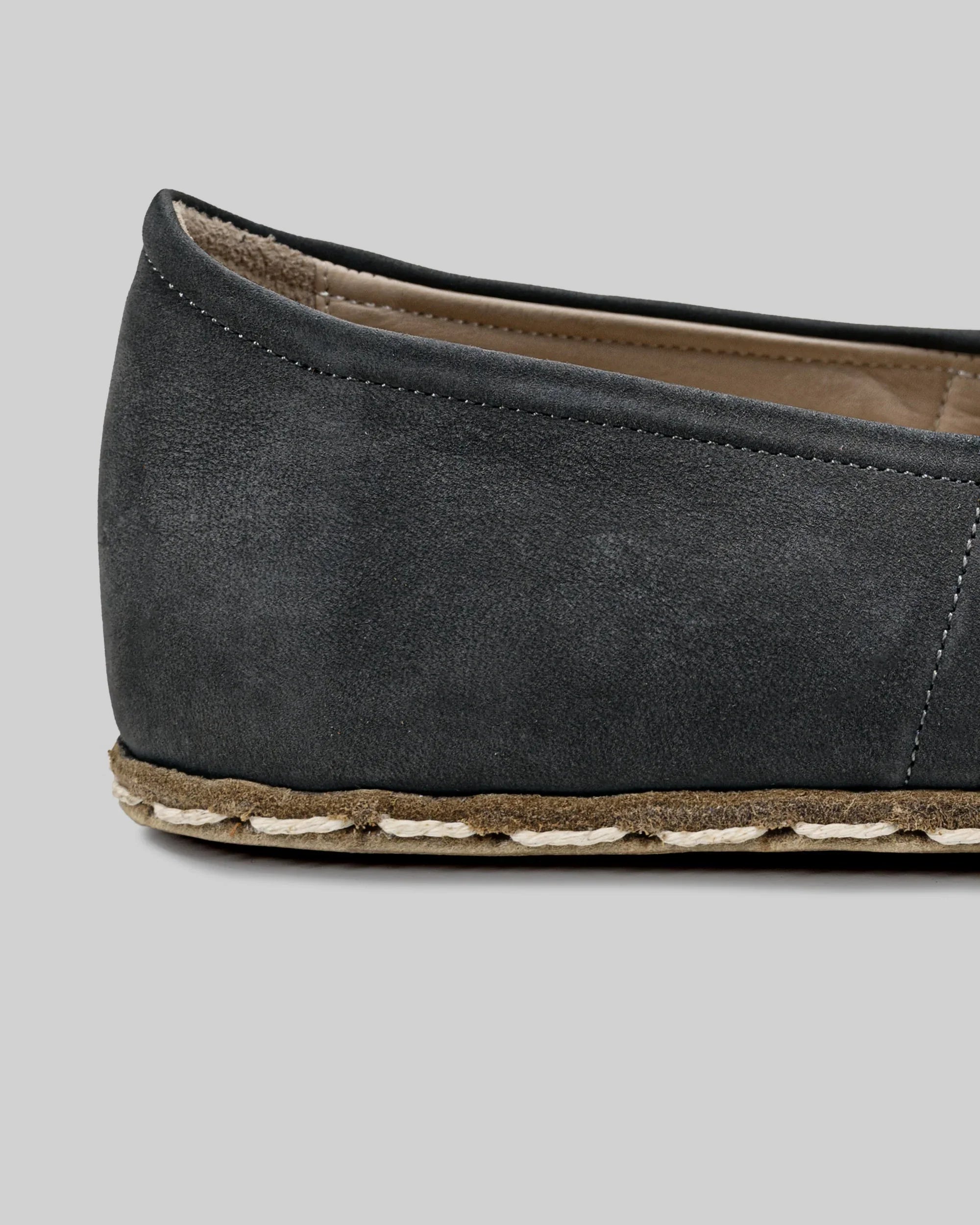 Top view Smoked Nubuck Barefoot Yemeni - Handcrafted Calf Leather | Bespoky