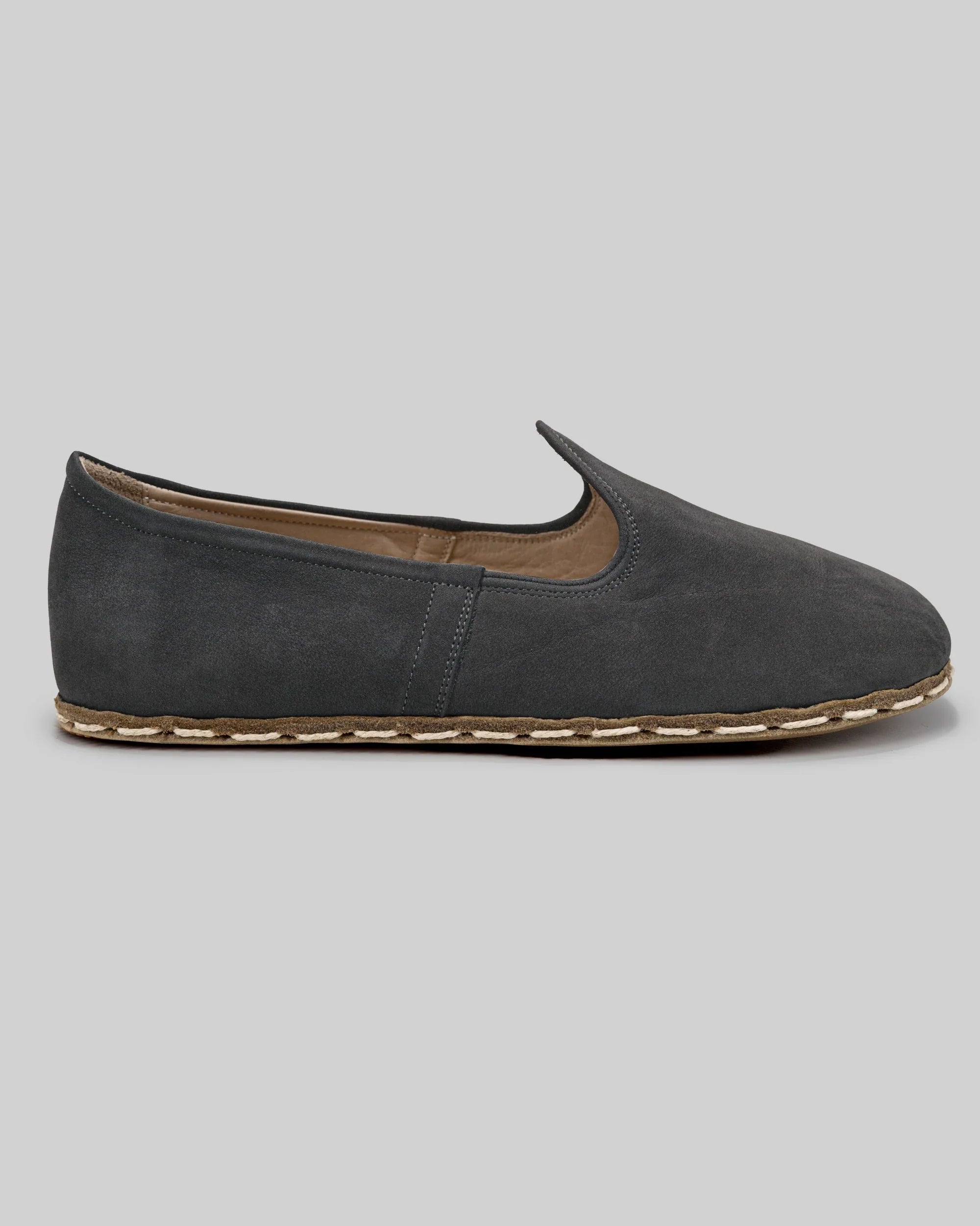 Pair Smoked Nubuck Barefoot Yemeni - Barefoot Wide Toe Calf Leather | Bespoky