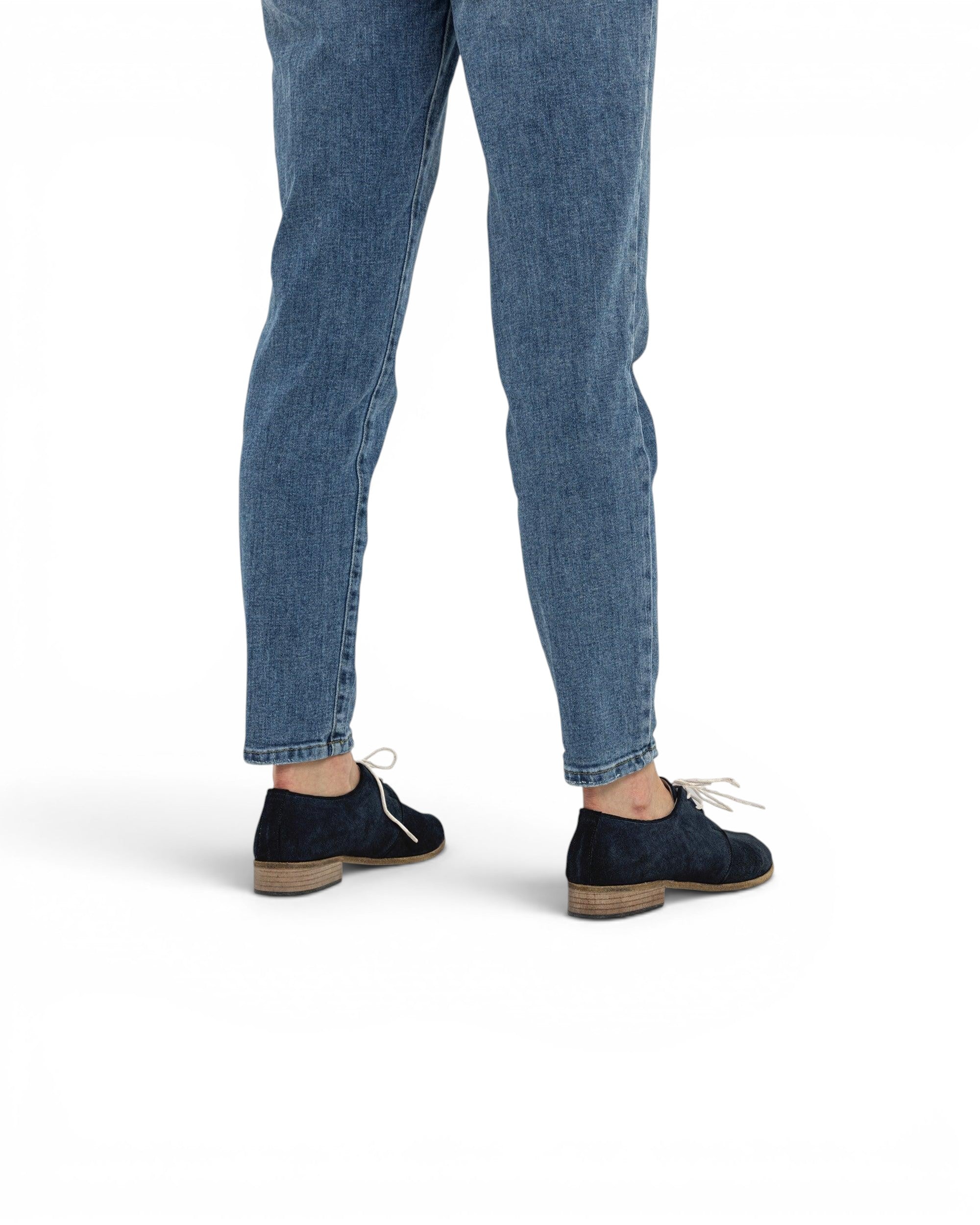 Detail Navy Pointed Toe Oxford - Handcrafted Calf Leather Turkey | Bespoky