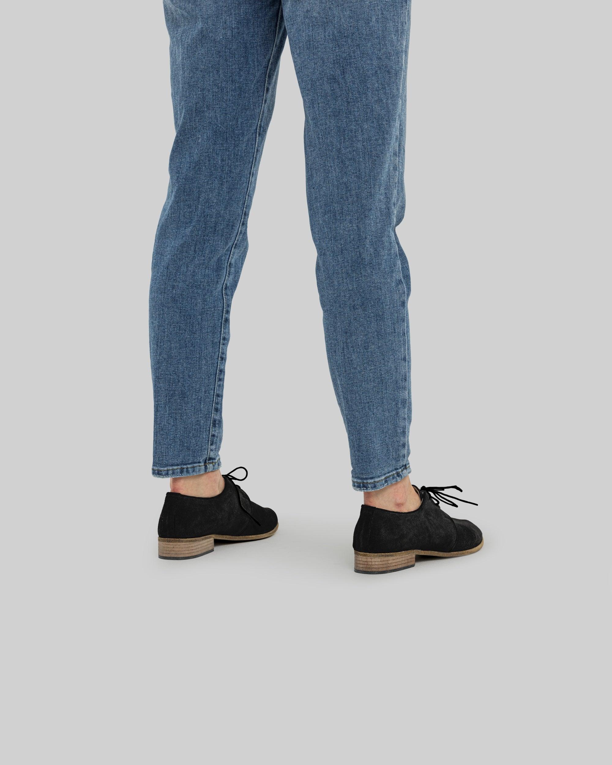 Detail Black Pointed Toe Oxford - Handcrafted Calf Leather Turkey | Bespoky