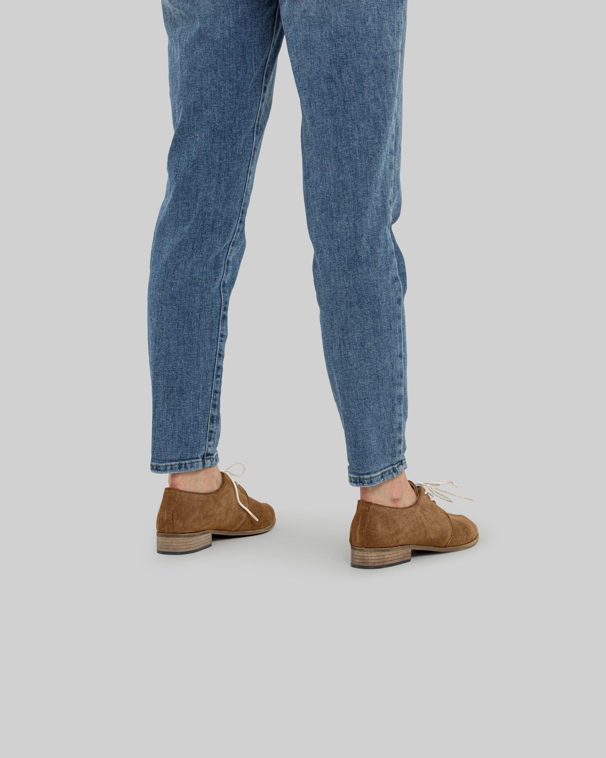 Detail Tan Pointed Toe Oxford - Handcrafted Calf Leather Turkey | Bespoky