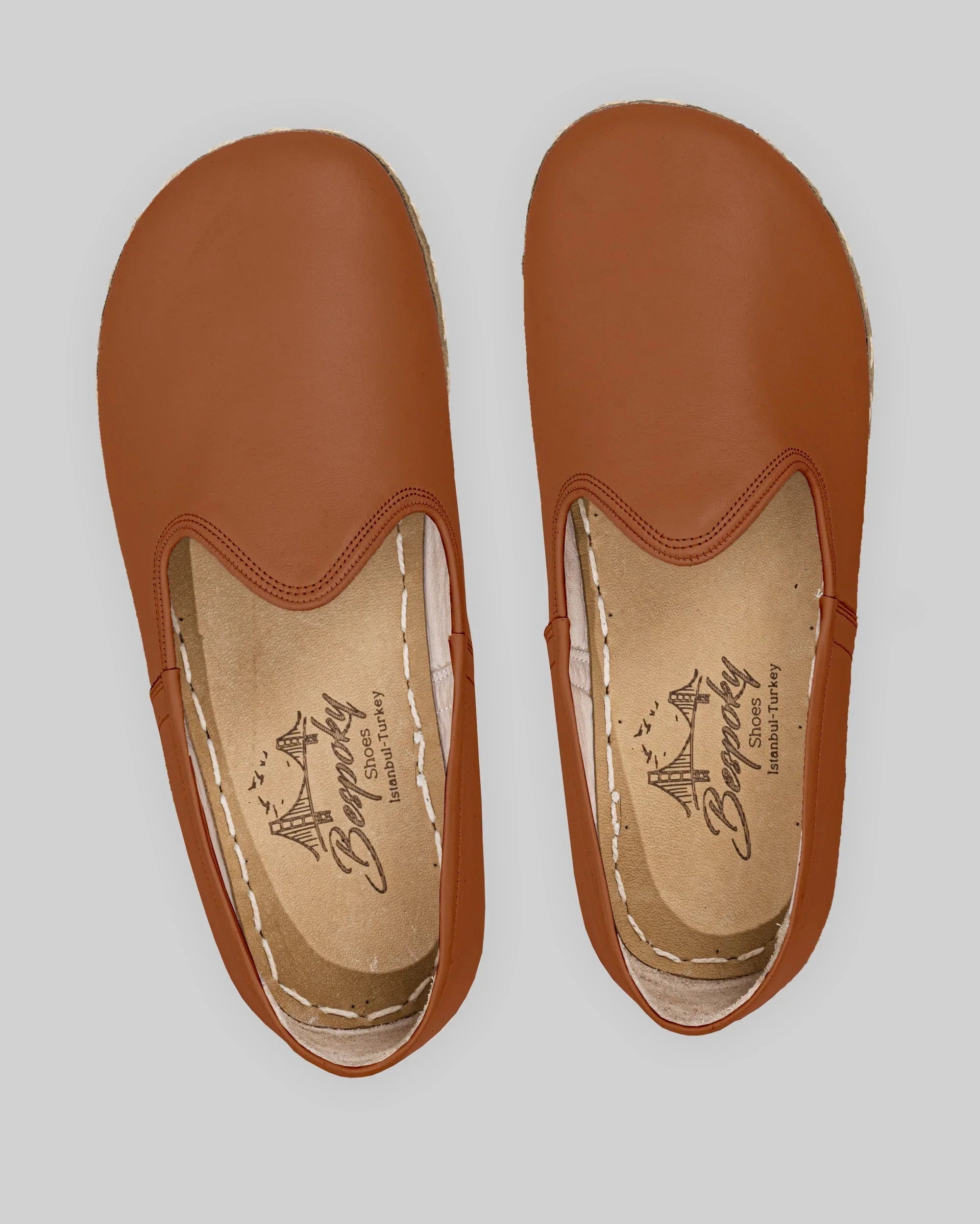 Top view Dark Brown Barefoot Yemeni - Handcrafted Calf Leather | Bespoky