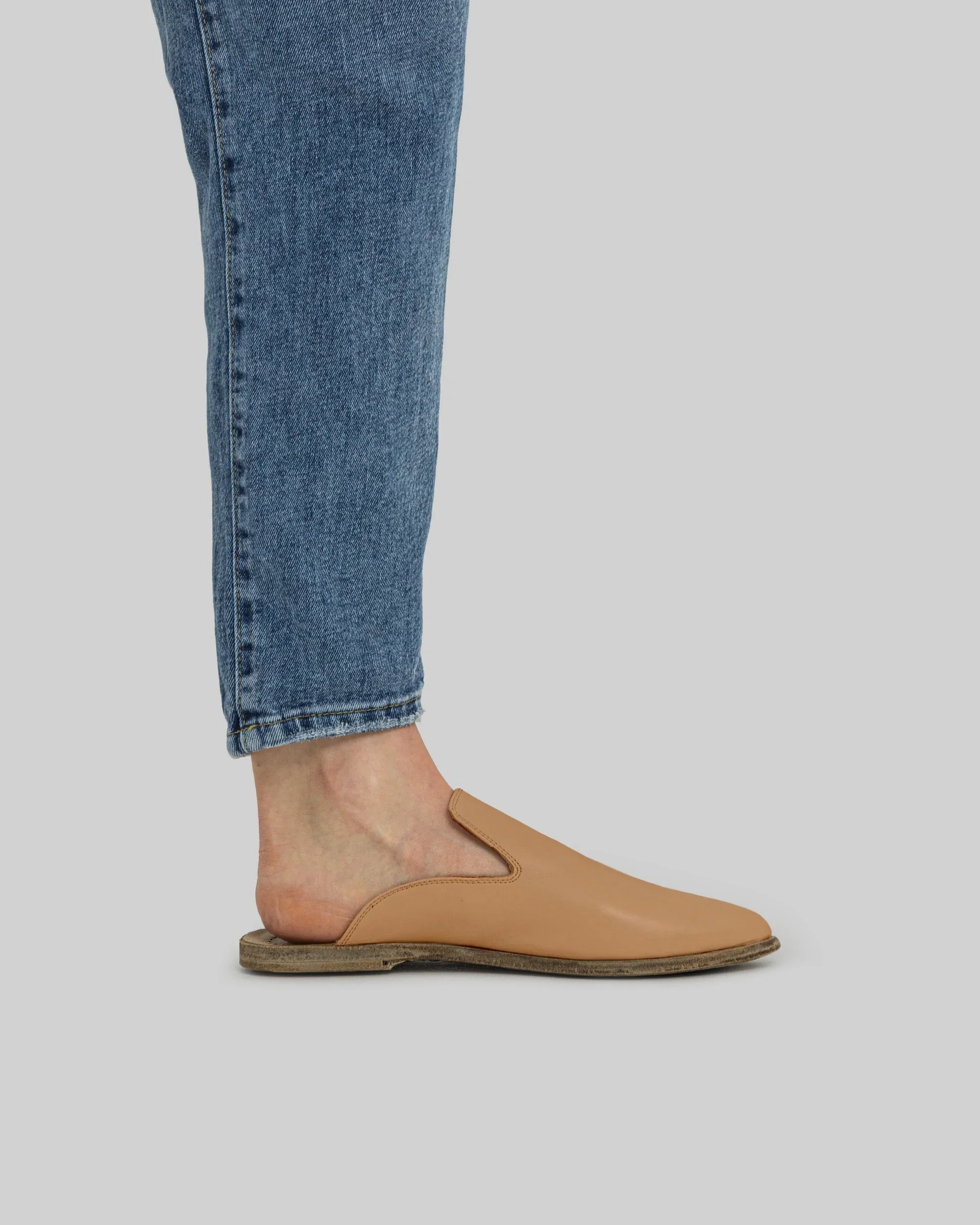 Top view Undyed Pointed Toe Mules - Handcrafted Calf Leather | Bespoky