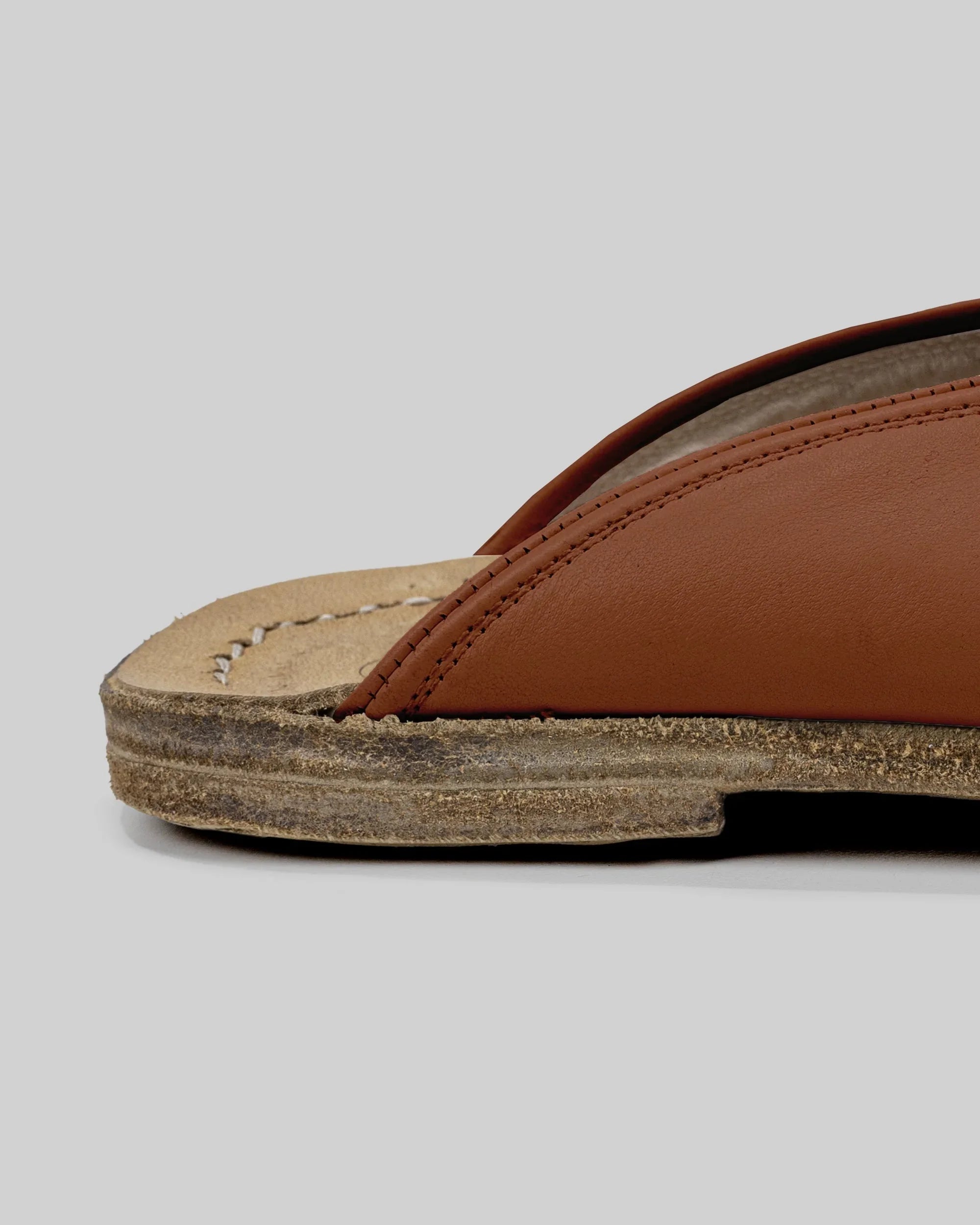 Side view Dark Brown Slippers - Calf Leather Zero Drop | Bespoky