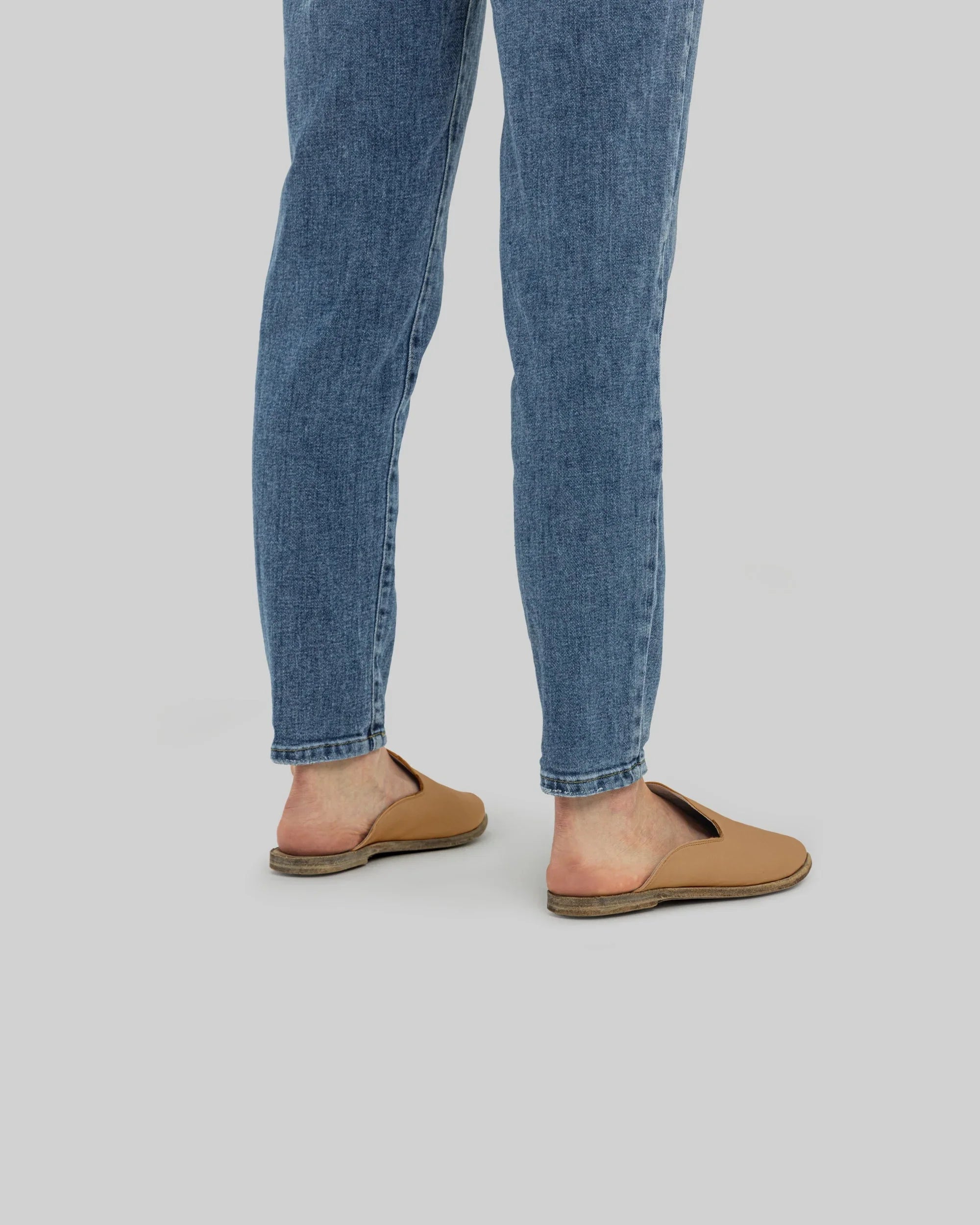 Detail Undyed Pointed Toe Mules - Handcrafted Calf Leather Turkey | Bespoky