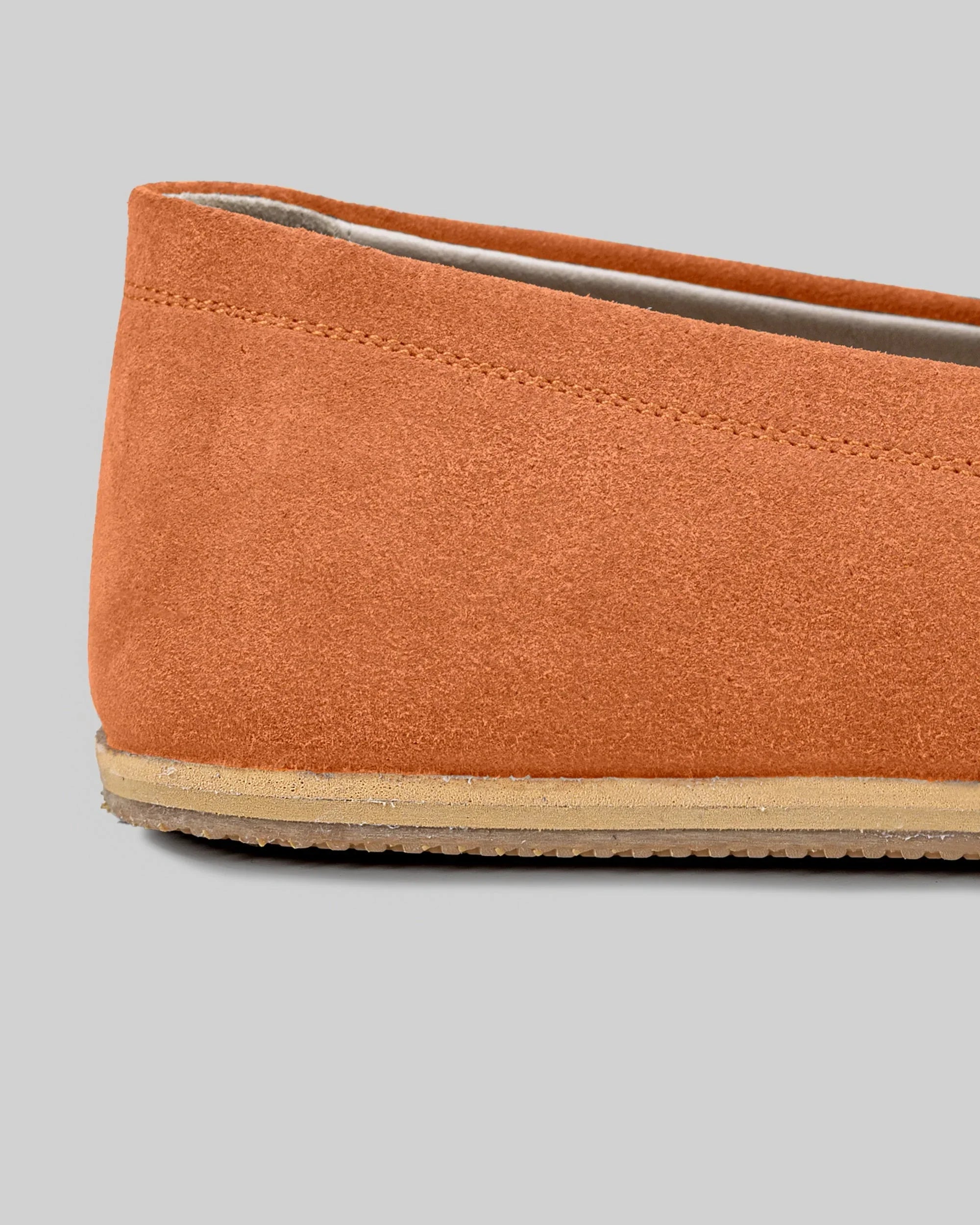 Top view Orange Barefoot Shoes - Handcrafted Calf Leather | Bespoky