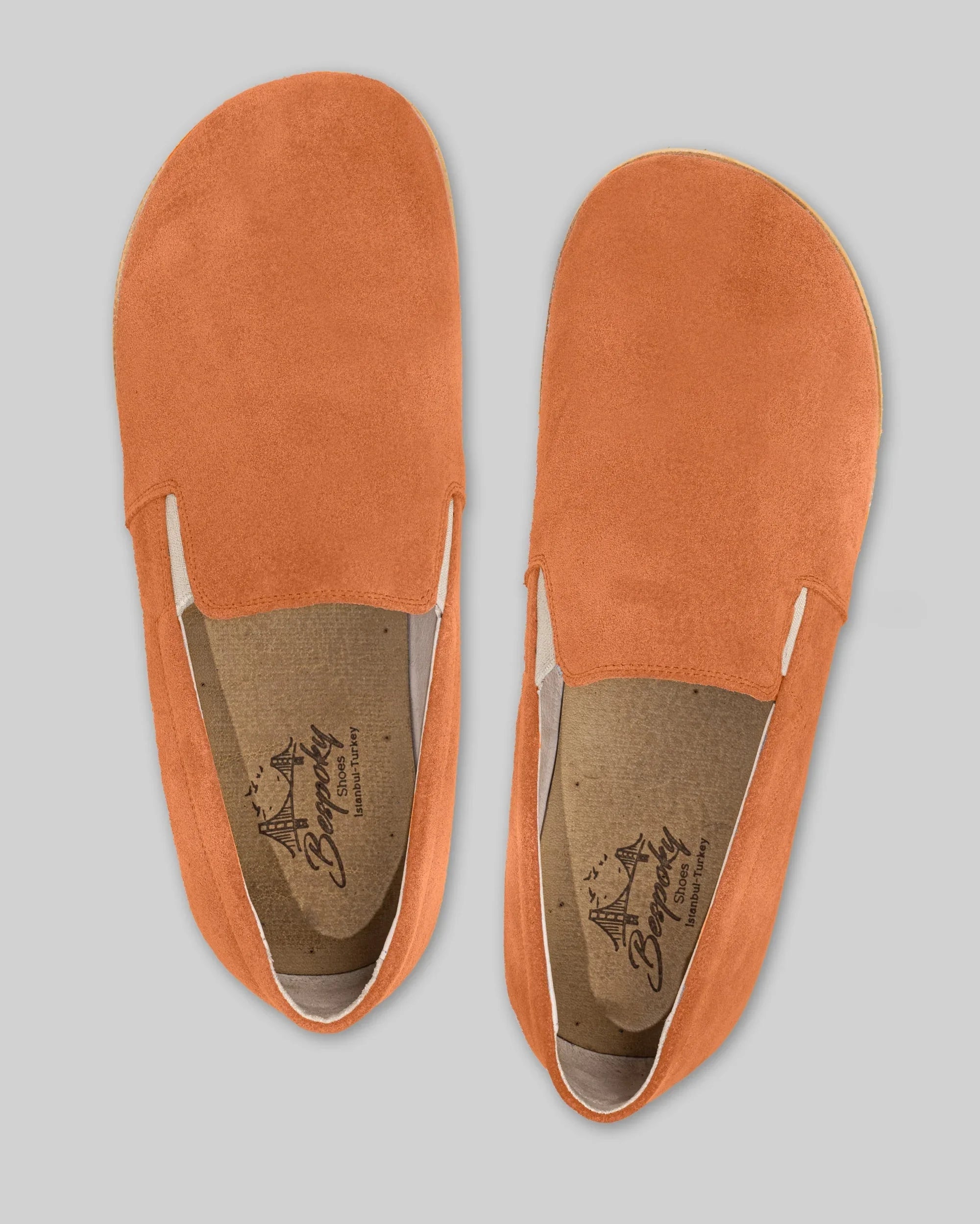 Side view Orange Barefoot Shoes - Calf Leather Zero Drop | Bespoky