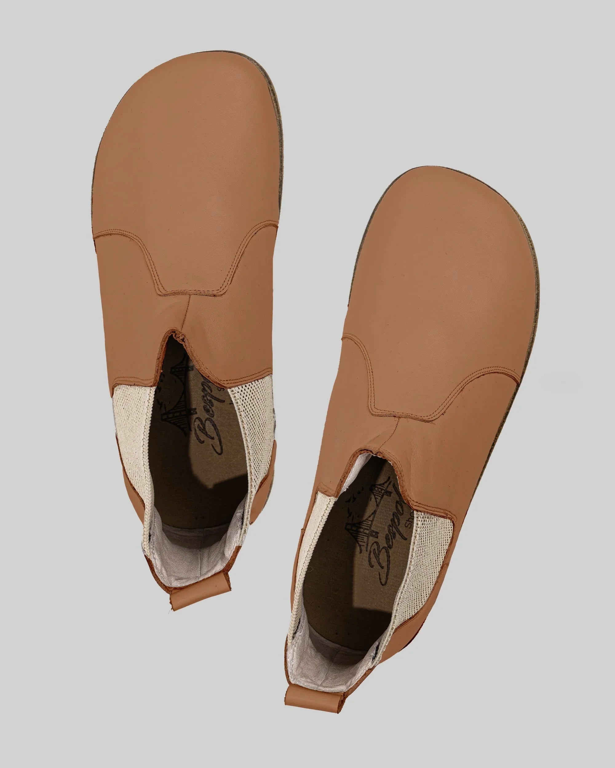 Top view Tan Chelsea Boots - Handcrafted Calf Leather | Bespoky