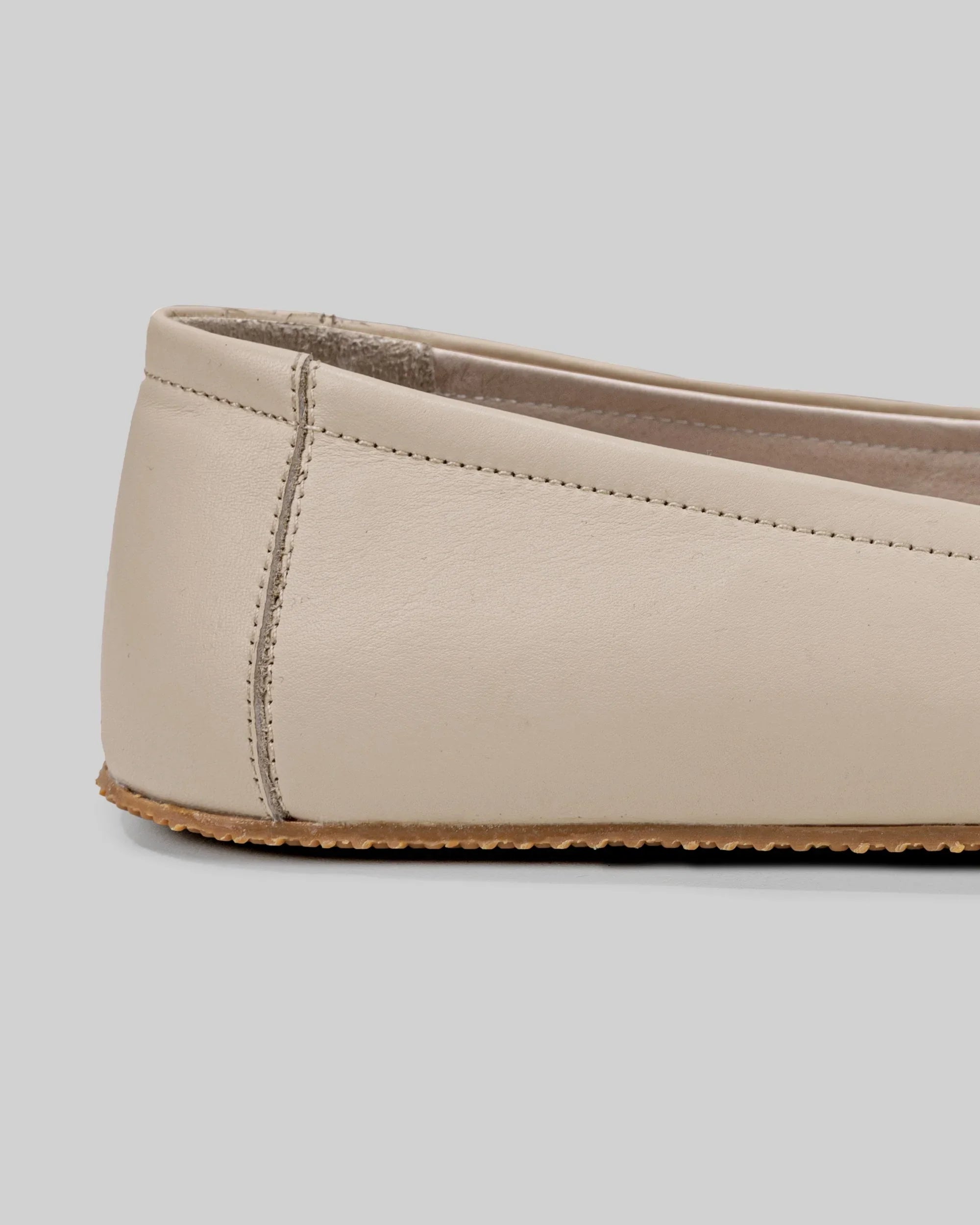 Top view Beige Ballet Flats - Handcrafted Calf Leather | Bespoky