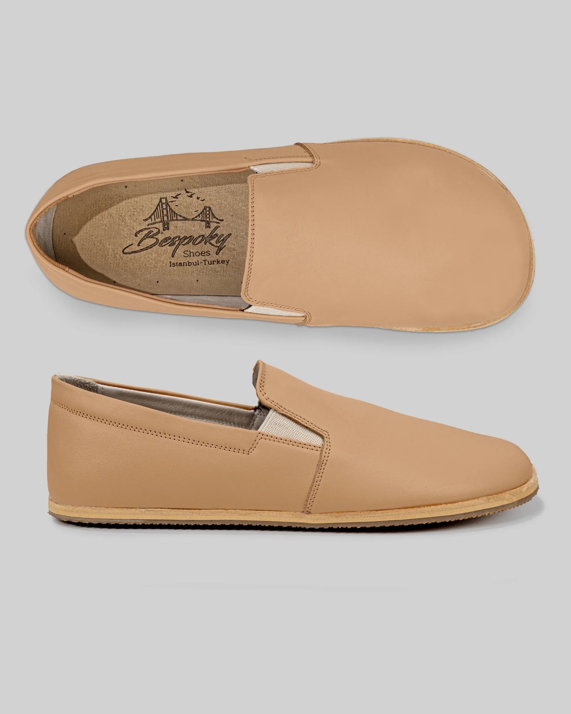 Close-up calf leather - Undyed Barefoot Shoes Detail | Bespoky
