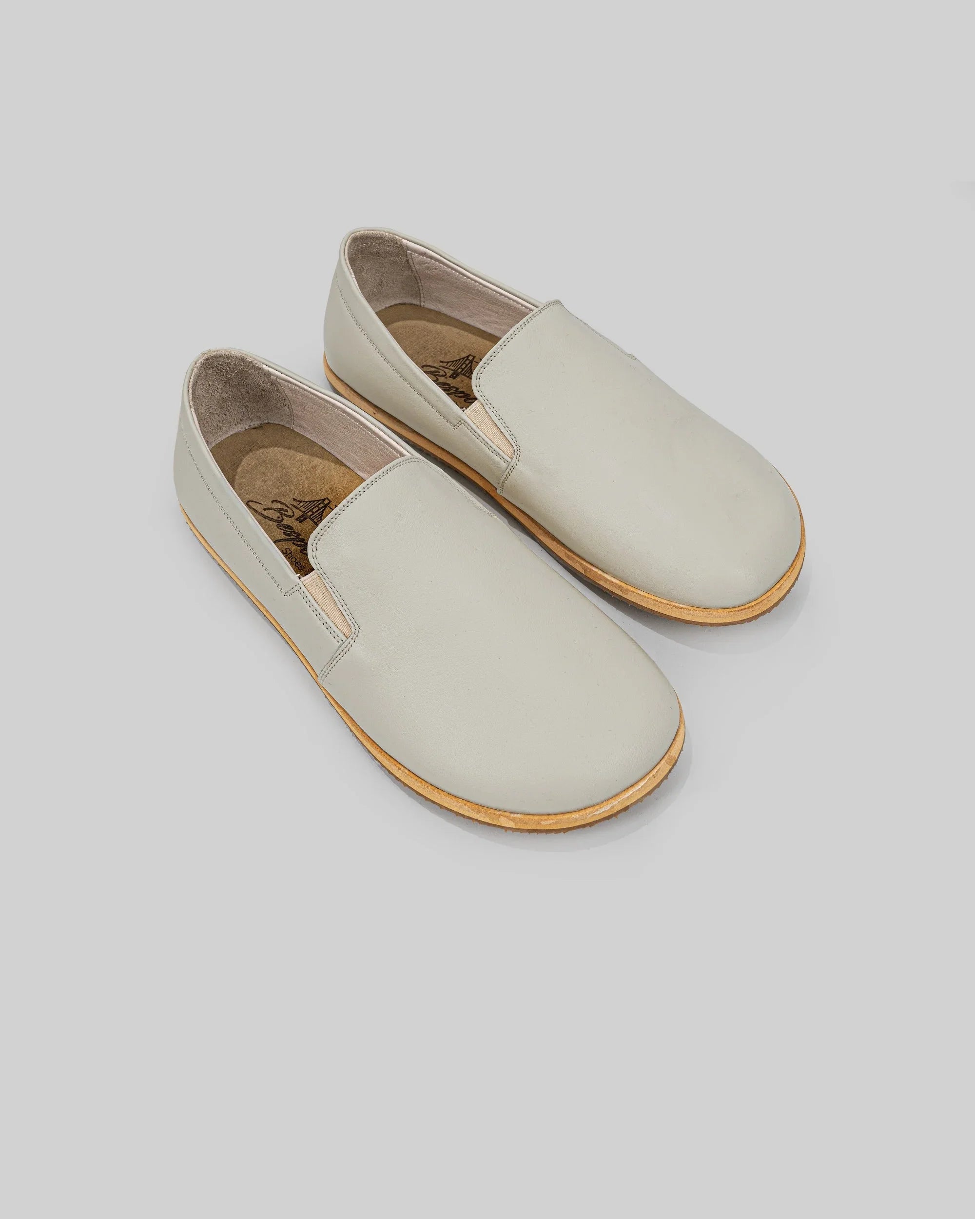 Women's Lucas Beige Barefoot Shoes - Handcrafted Calf Leather Wide Toe Box | Bespoky