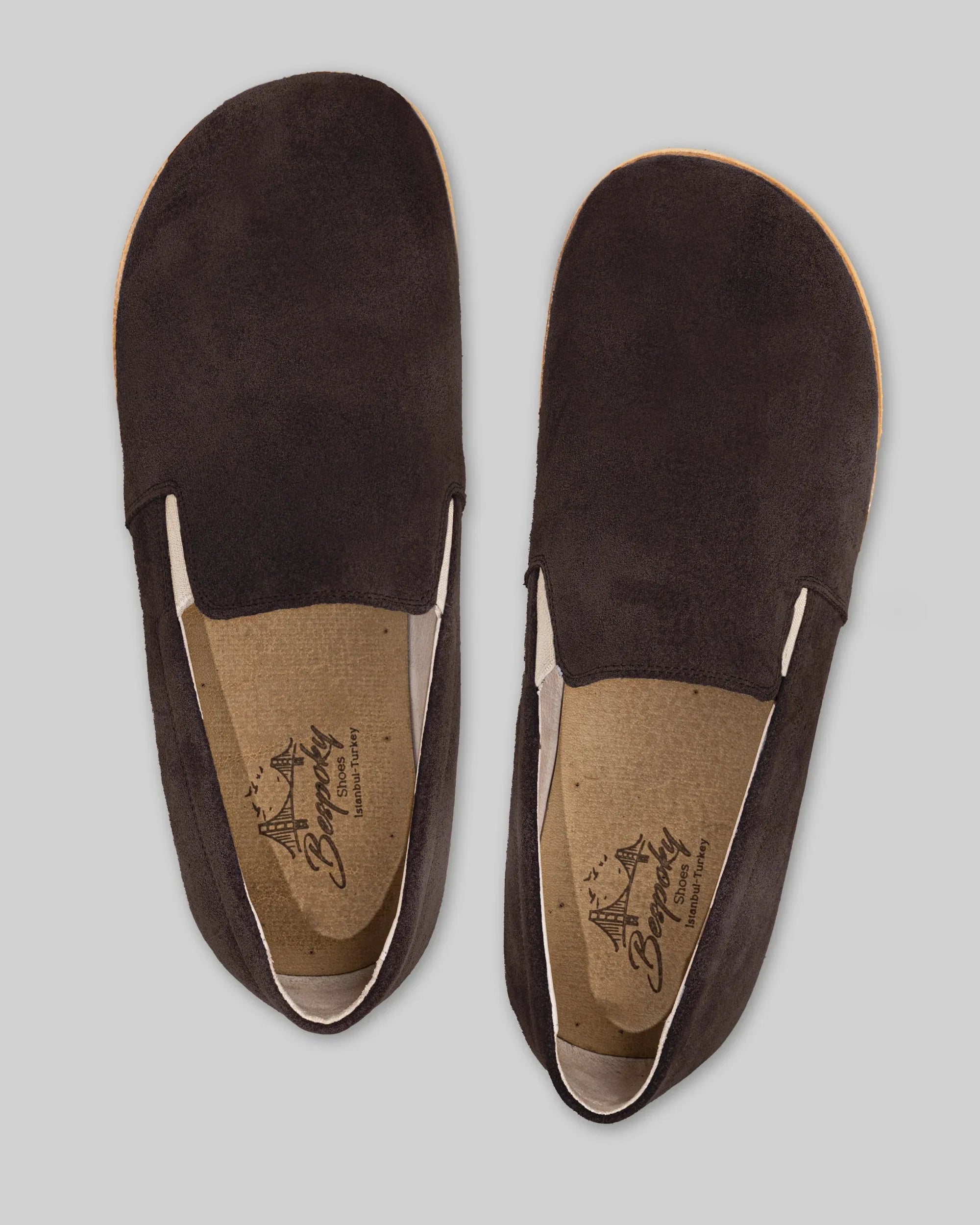 Back view Brown Barefoot Shoes - Calf Leather Handcrafted | Bespoky
