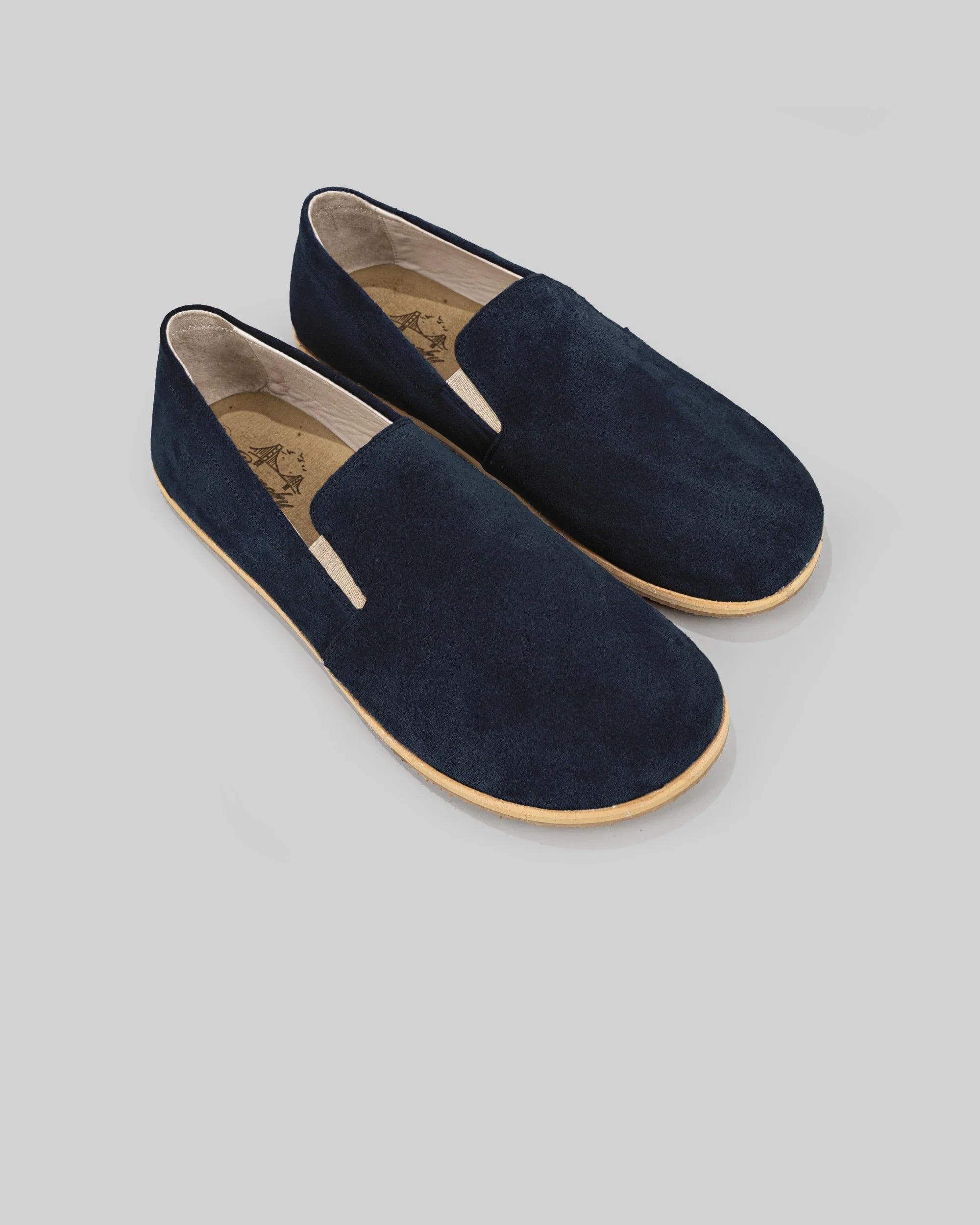 Women's Navy Barefoot Shoes - Handcrafted Calf Leather Wide Toe Box | Bespoky